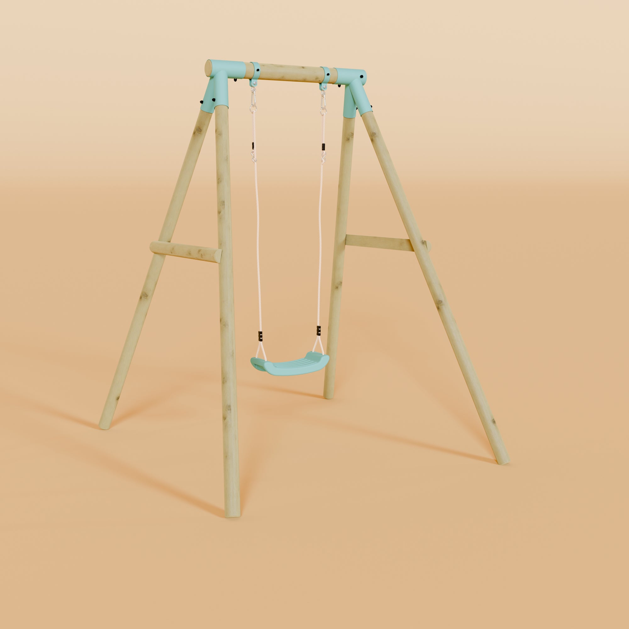 Single Wooden Swing - Evergreen