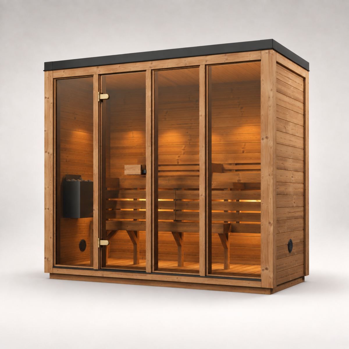Novi Rose Premium Cube Outdoor Sauna - 4 Person