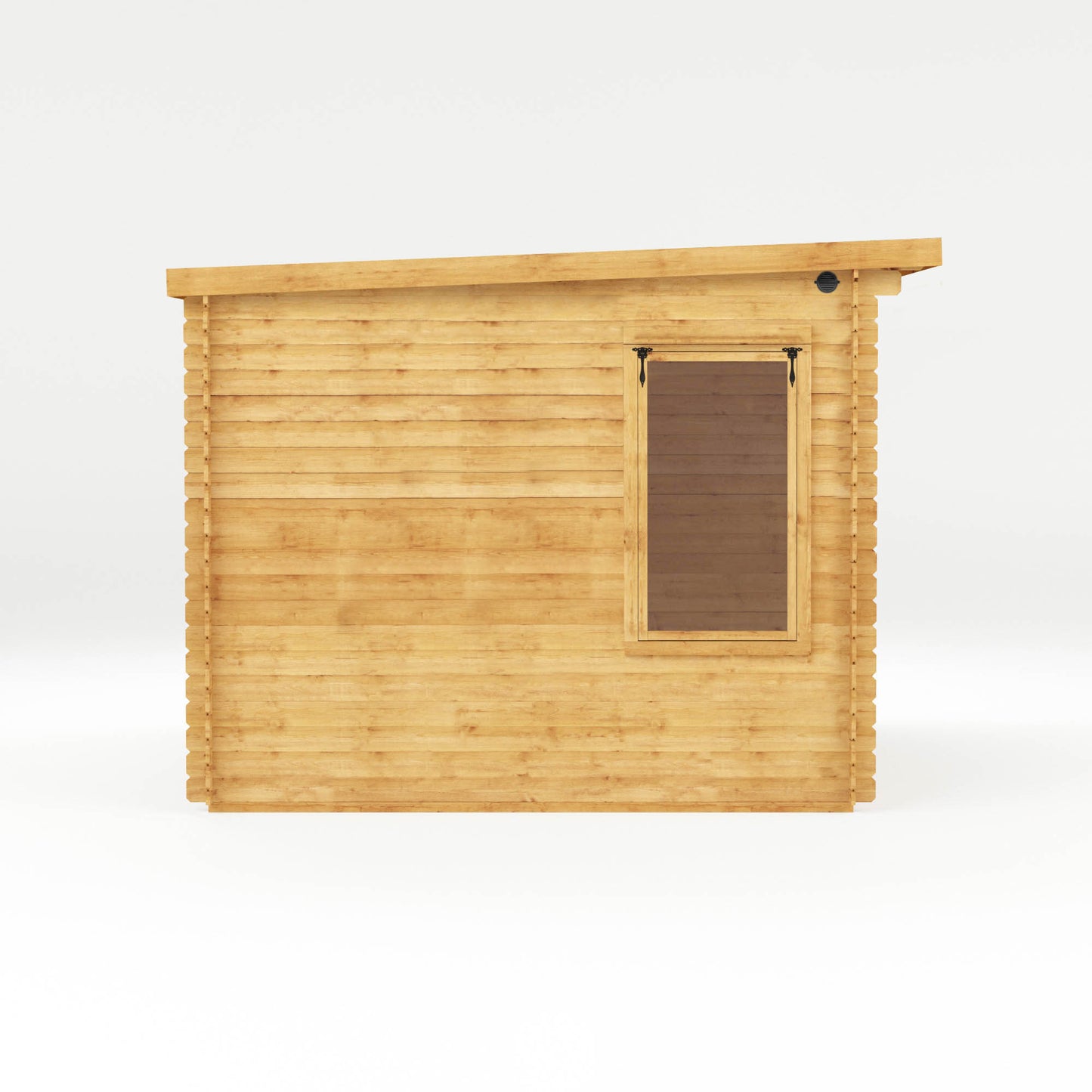 4.1m x 3m Pent Log Cabin with Side Shed