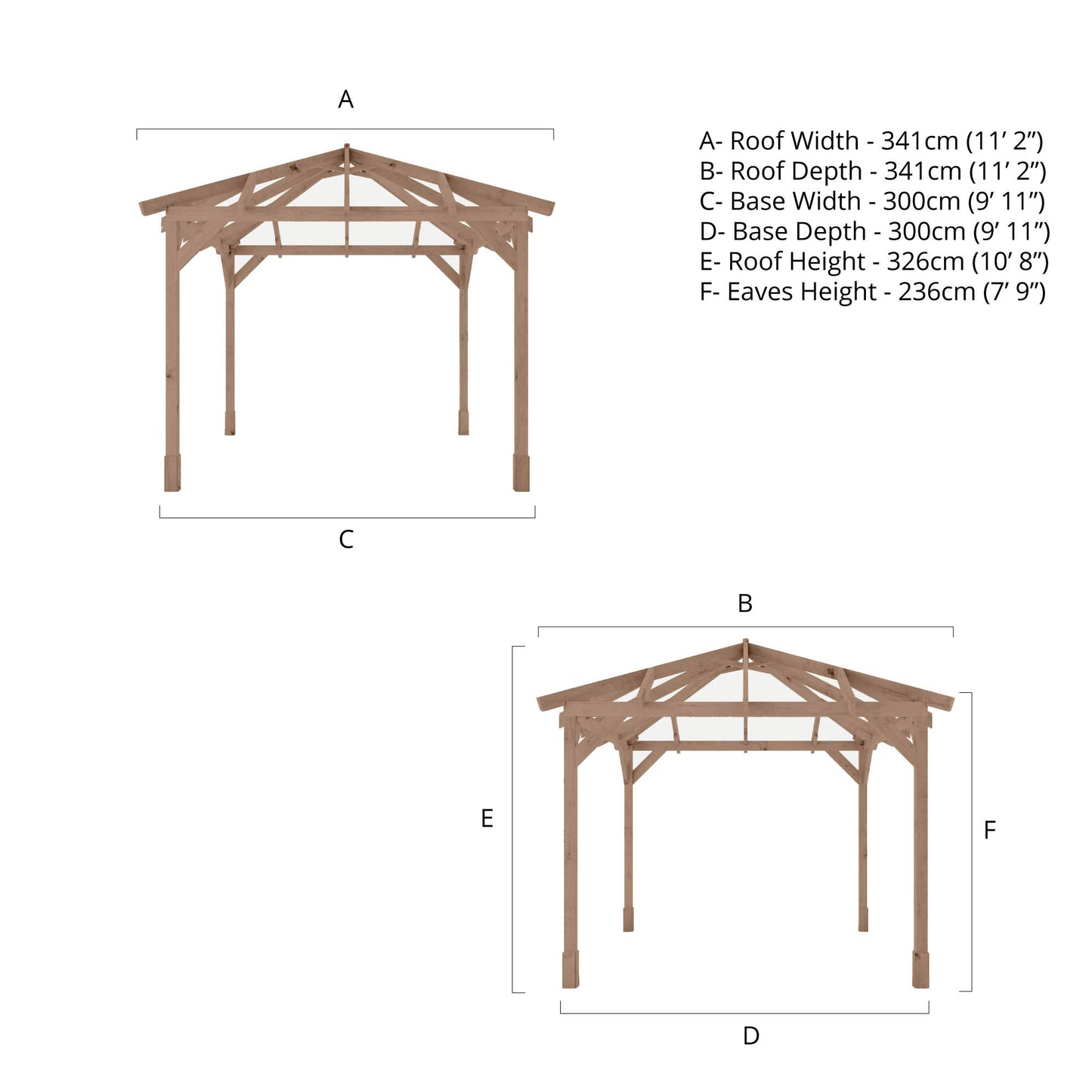 3m x 3m Pressure Treated Gazebo