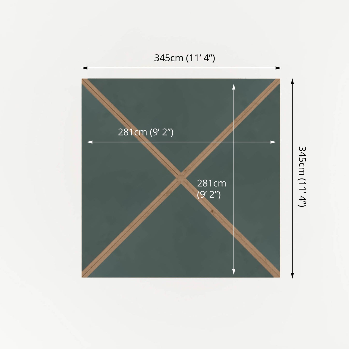 3m x 3m Gazebo With Framed Rails