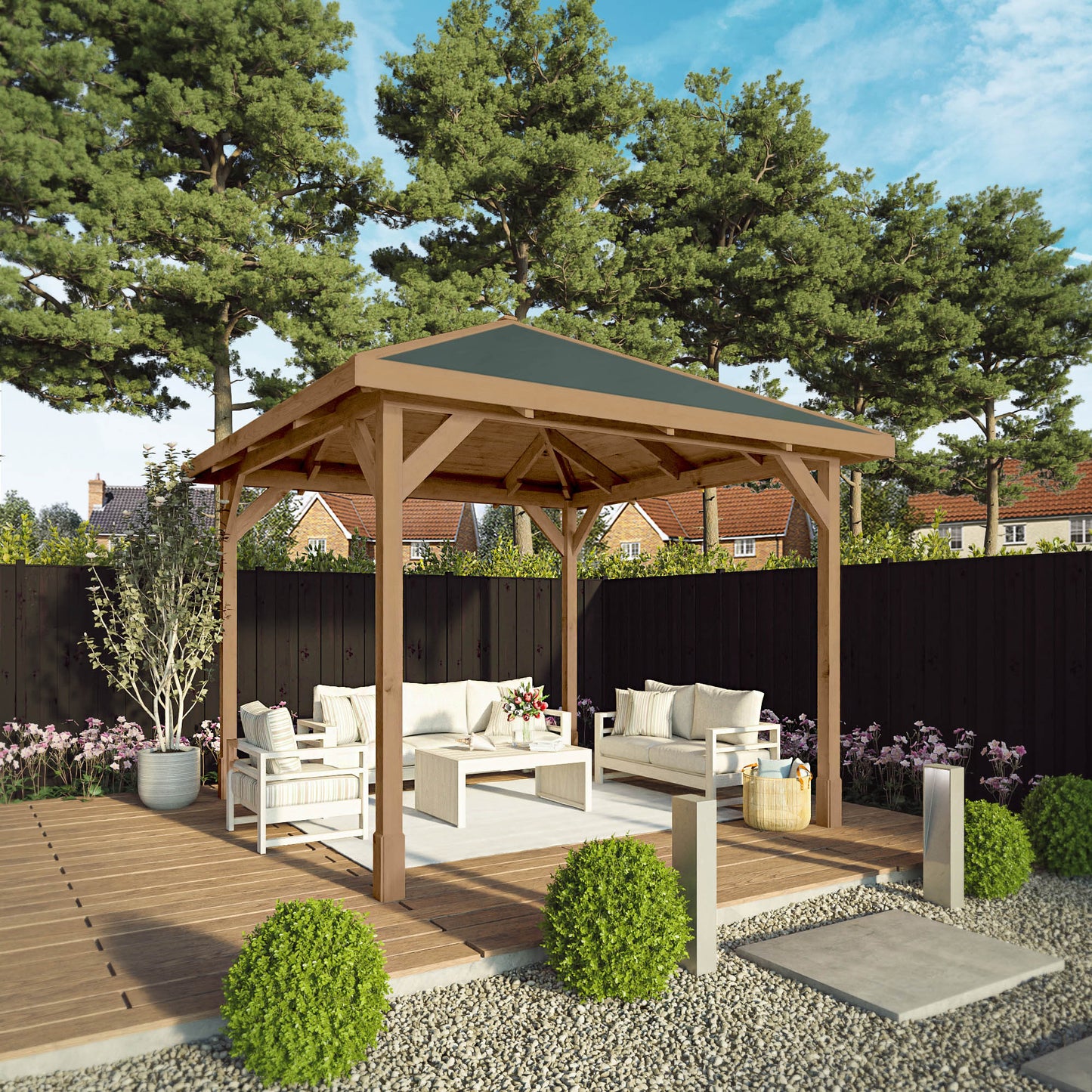 3m x 3m Pressure Treated Gazebo with Tongue & Groove Roof