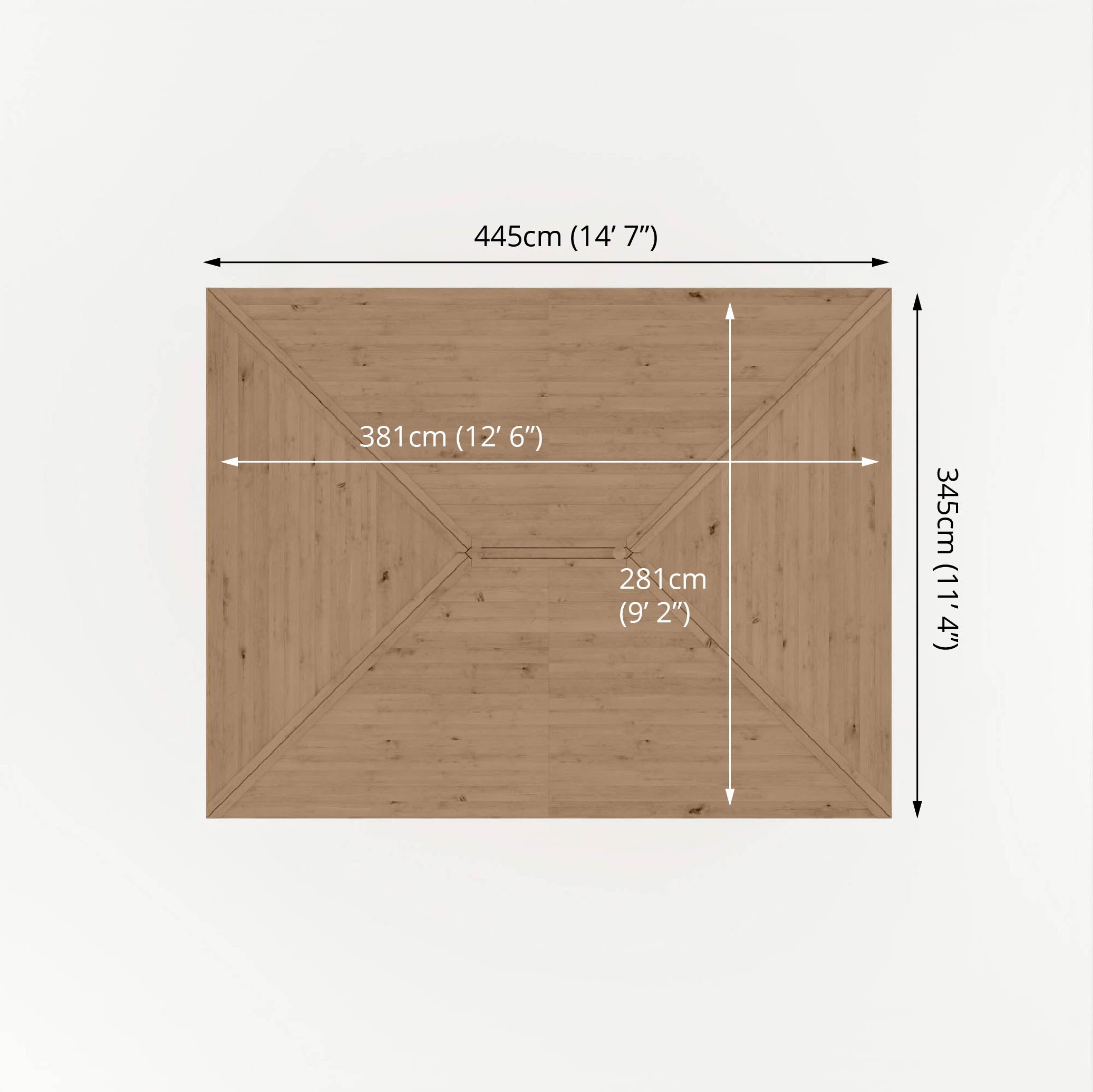 4m x 3m Pressure Treated Gazebo with Tongue & Groove Roof