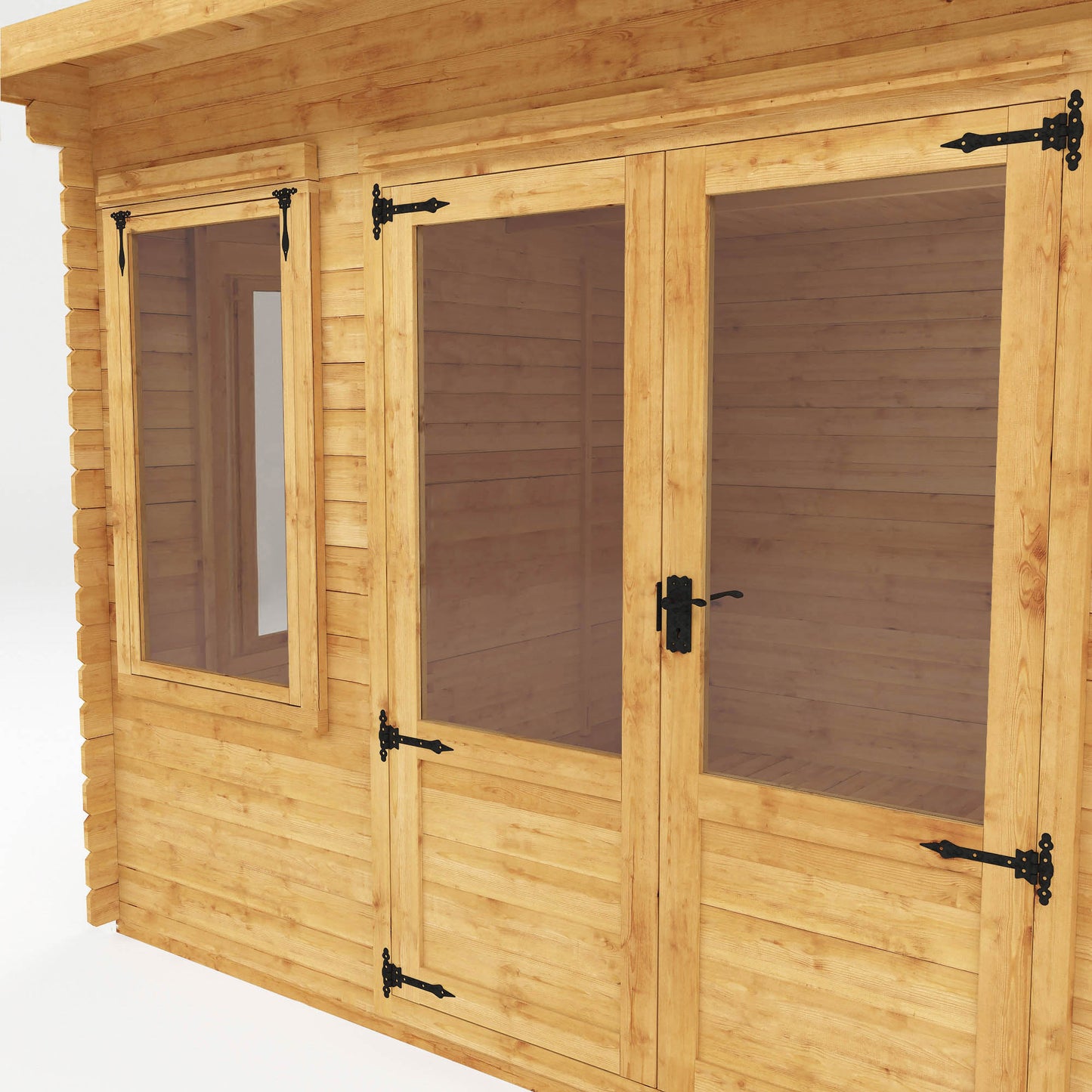 4m x 3m Pent Log Cabin