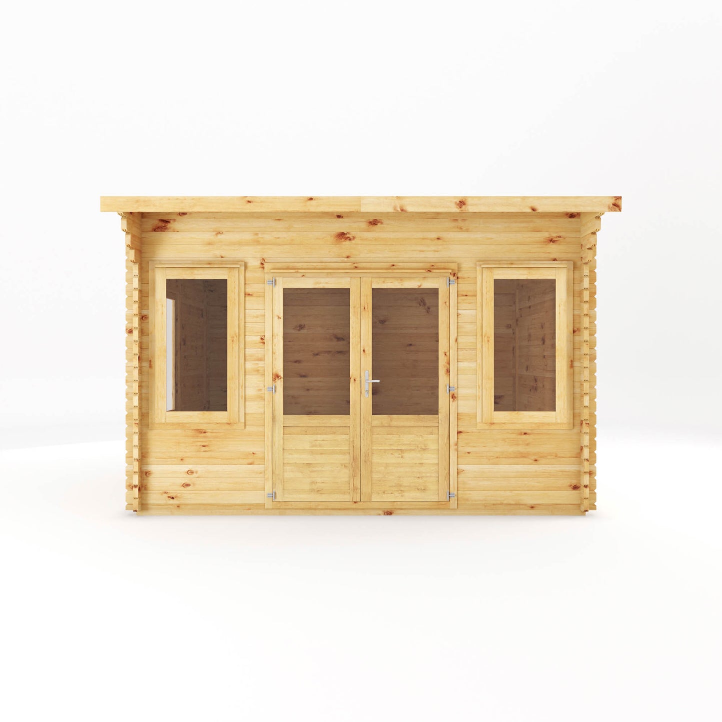 The 4m x 3m Tawny Curved Roof Log Cabin