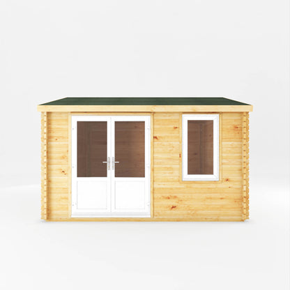 The 4m x 4m Robin Log Cabin with White UPVC