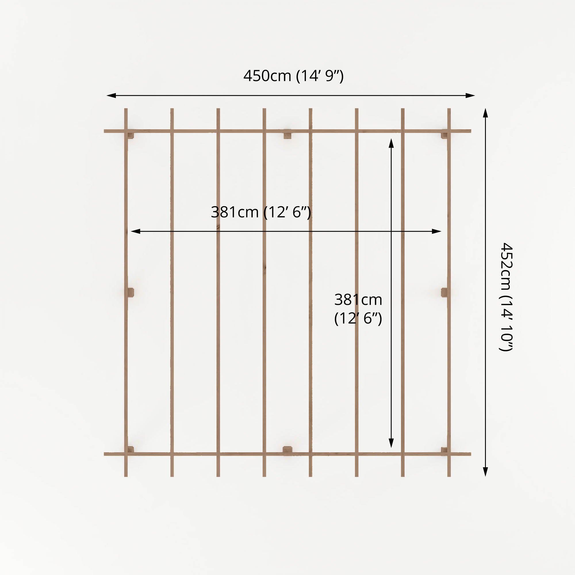 4m x 4m Pressure Treated Pergola