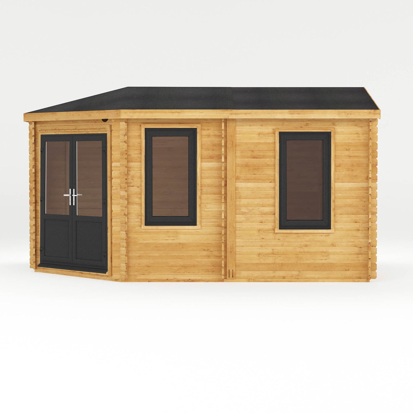 The Goldcrest 5m x 3m Log Cabin with Anthracite UPVC