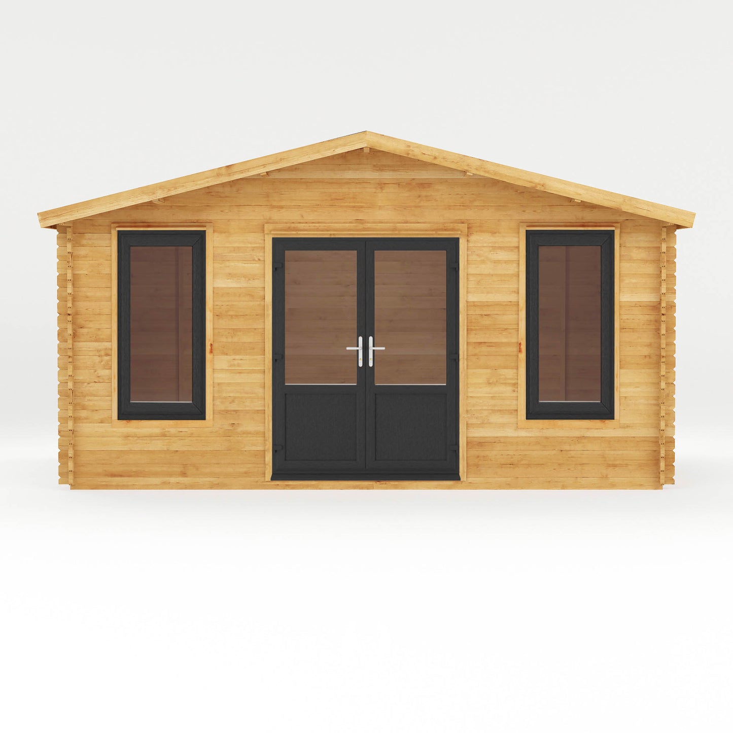 The 5m x 3m Sparrow Log Cabin with Anthracite UPVC