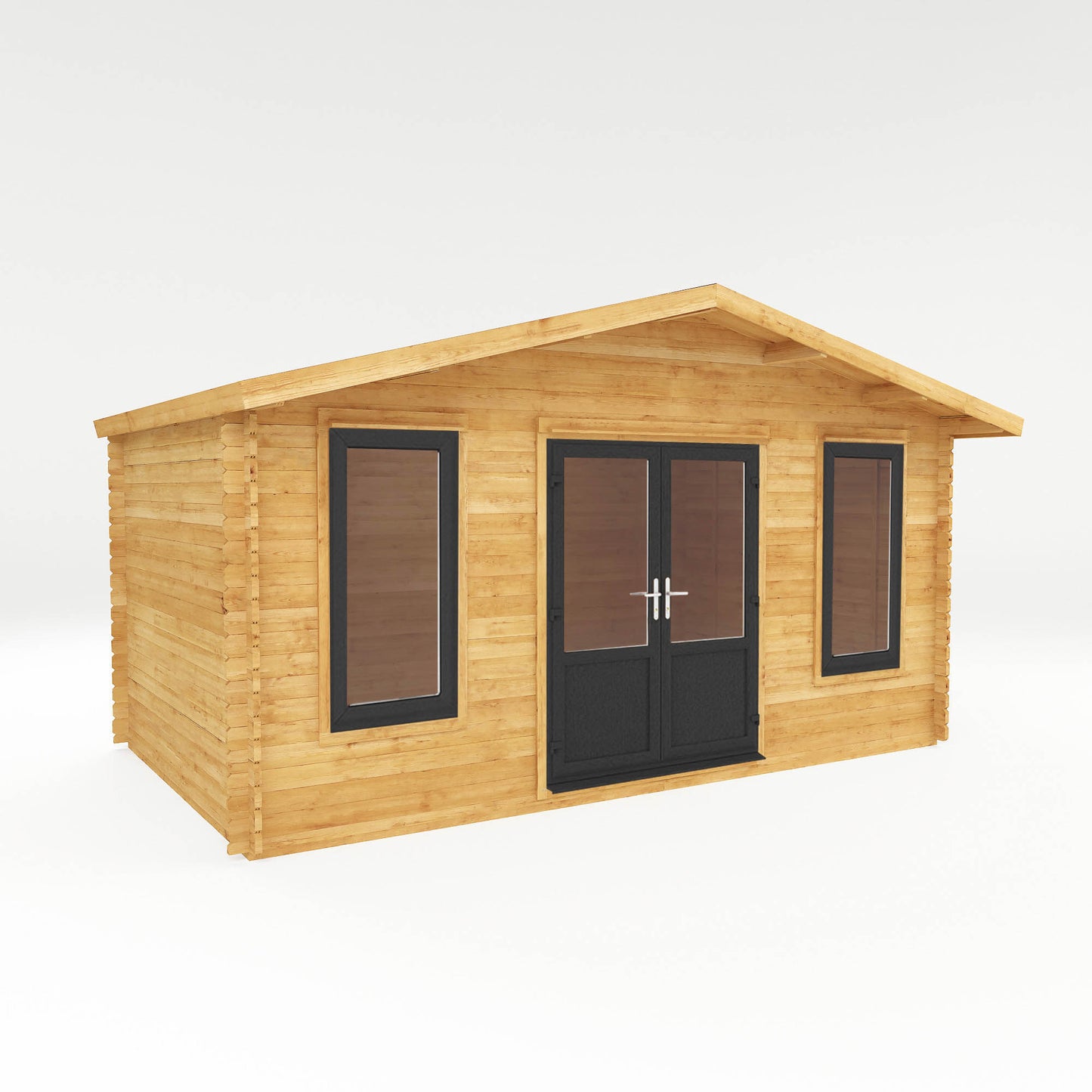 The 5m x 3m Sparrow Log Cabin with Anthracite UPVC