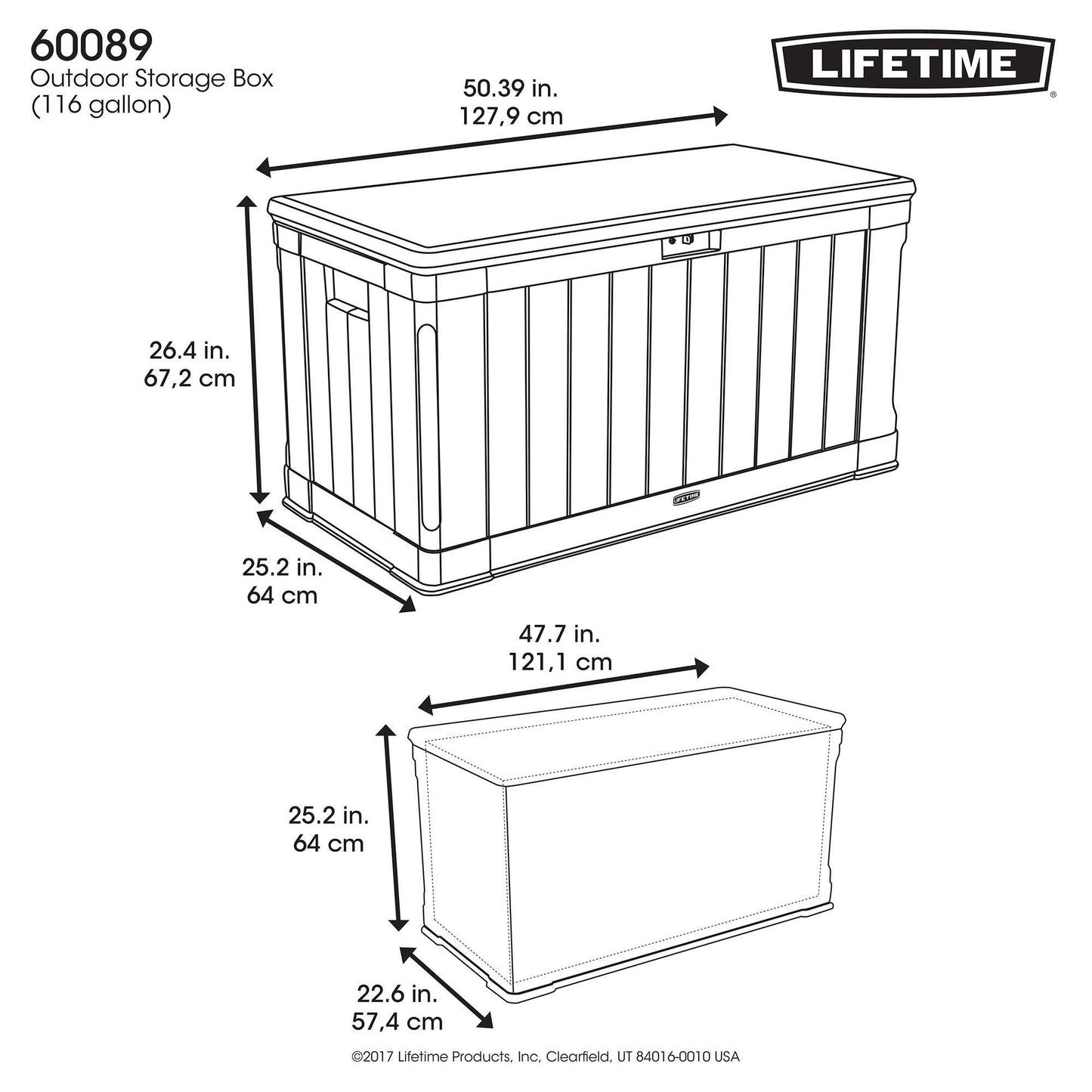 Lifetime Outdoor Storage Deck Box - 430L