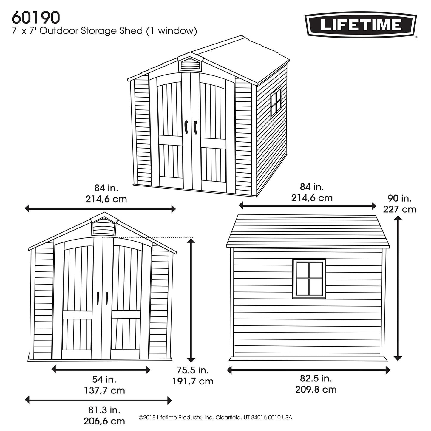 Lifetime 7 x 7 Outdoor Storage Shed