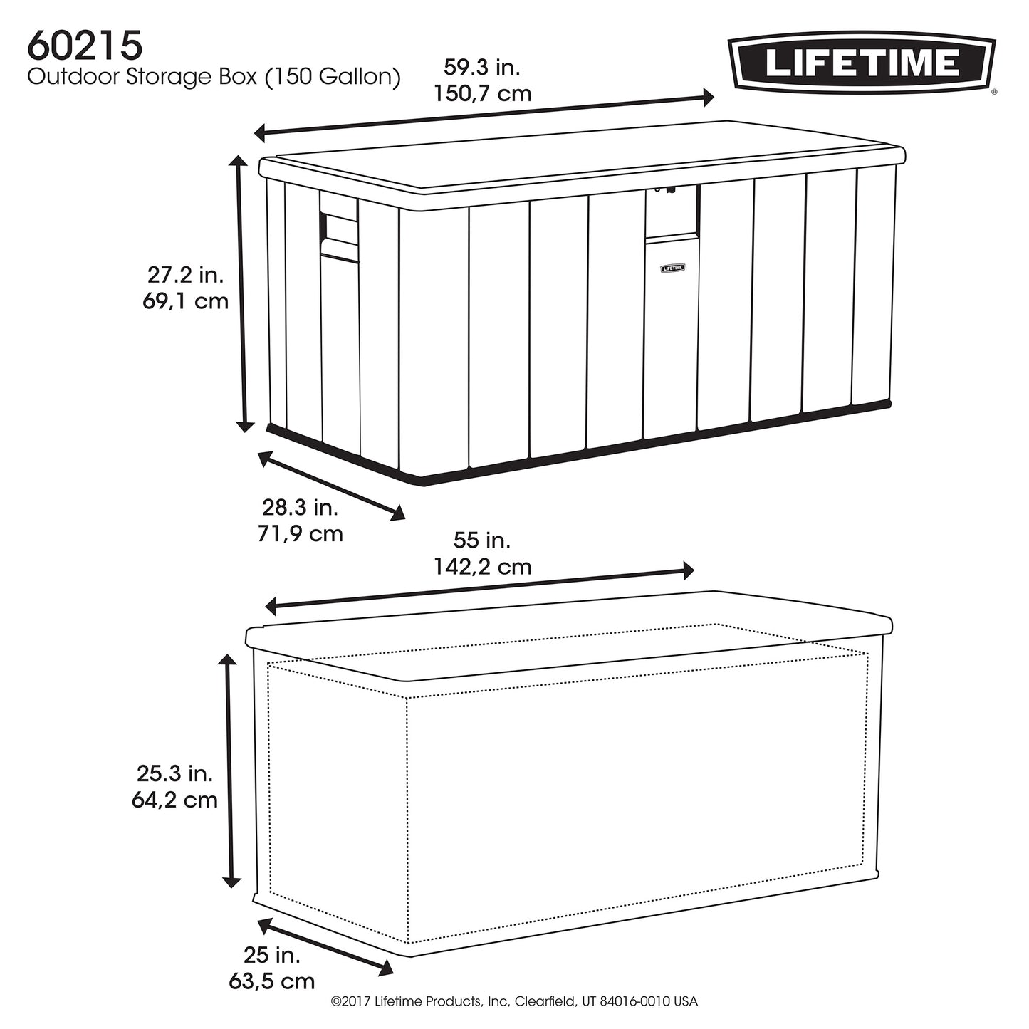 Lifetime Outdoor Storage Deck Box - 680L