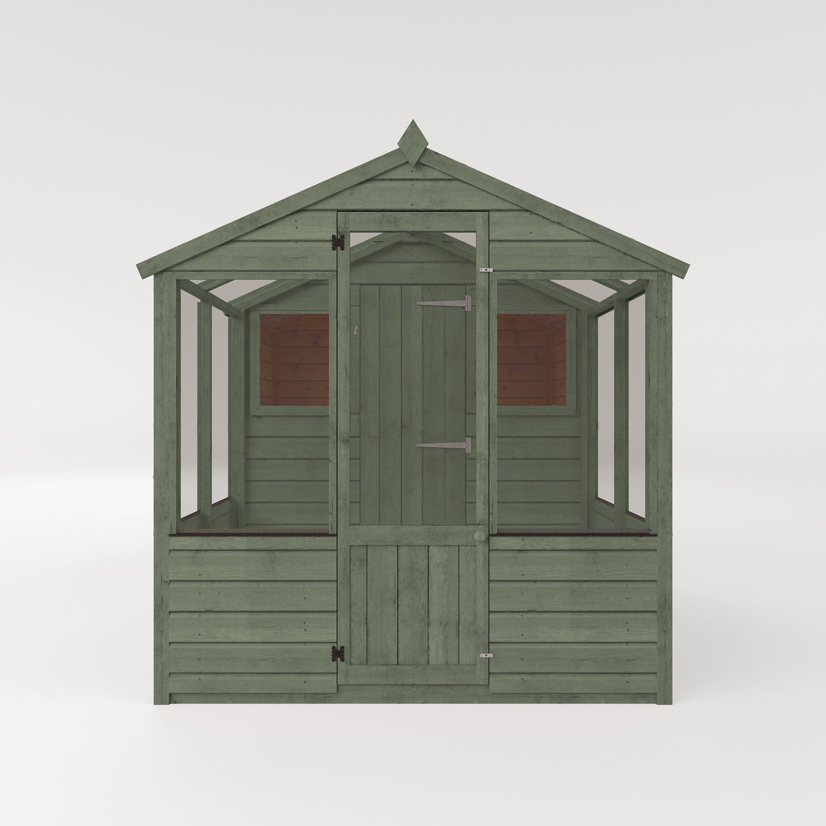 Refurbished Castle Green 8 x 6 Shiplap Combi Greenhouse & Wooden Storage Shed