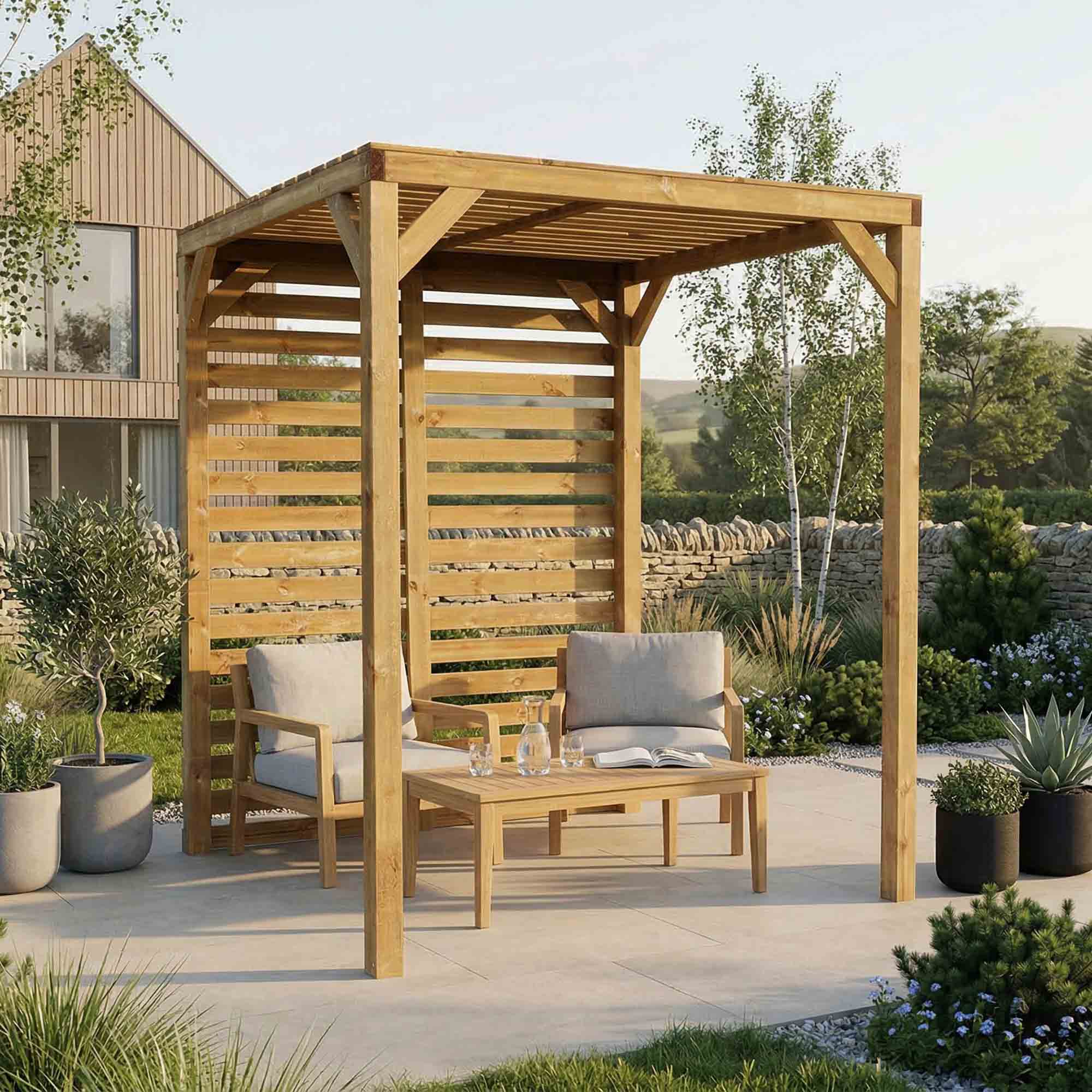 2m x 2m Pressure Treated Pergola – Waltons