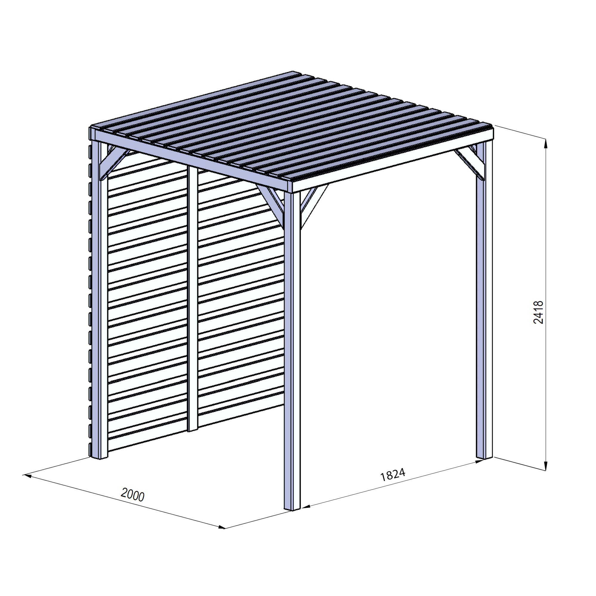 2m x 2m Pressure Treated Pergola
