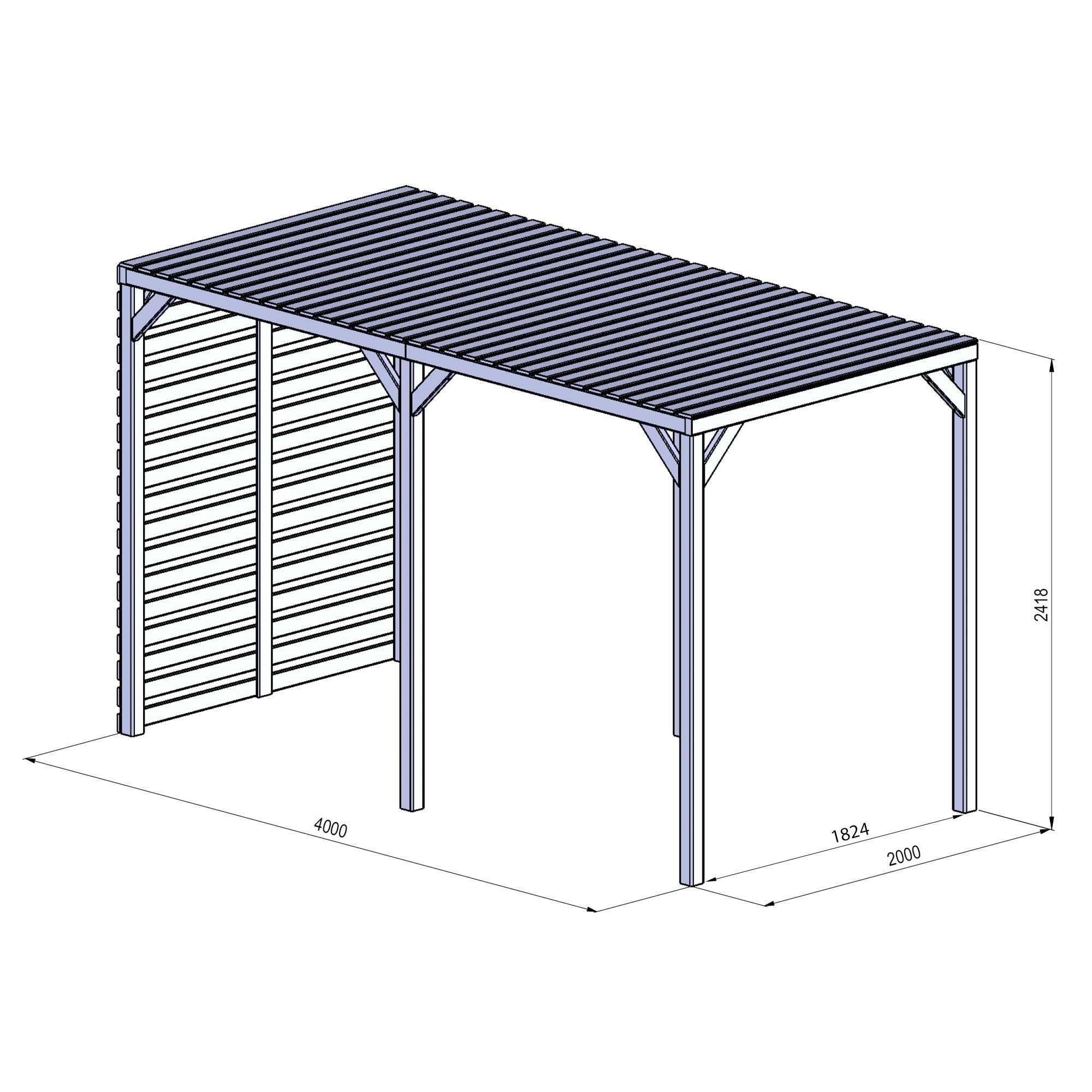 2m x 4m Pressure Treated Pergola