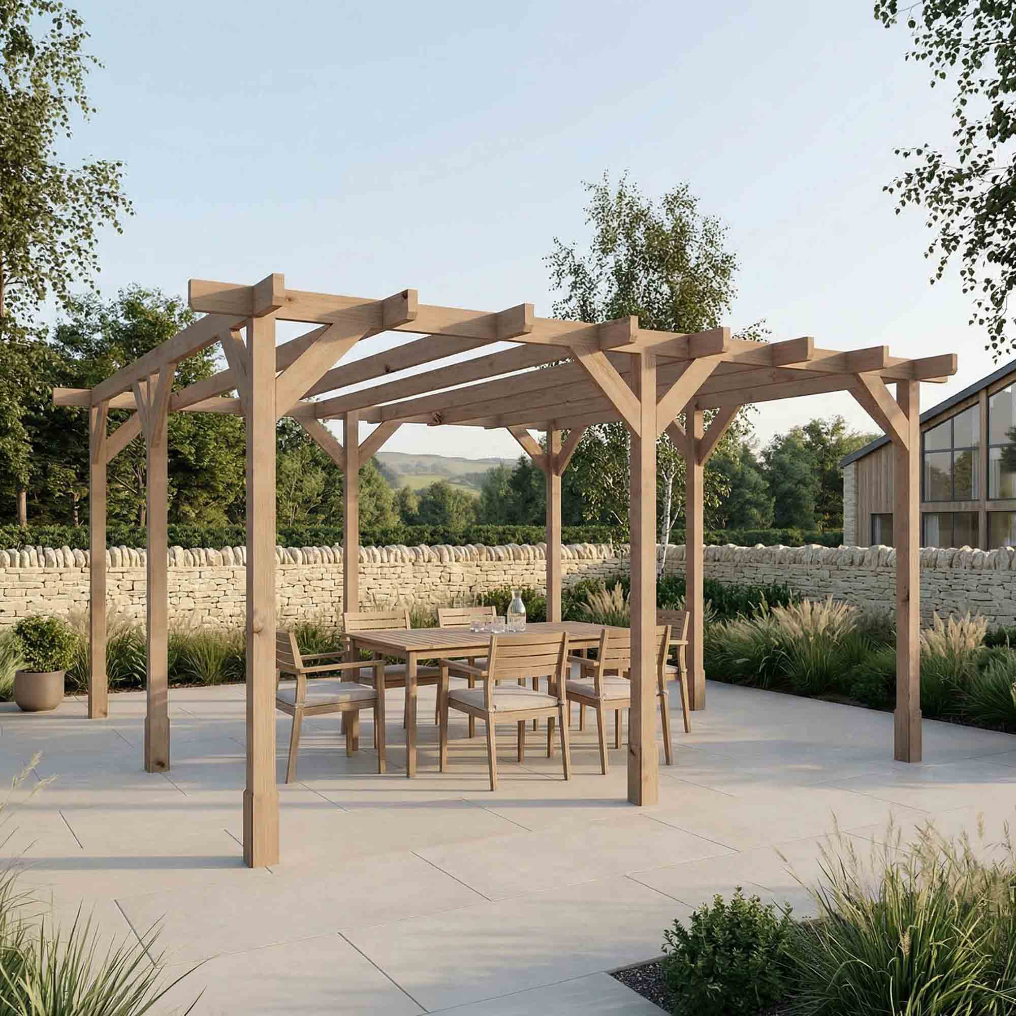 4m x 4m Pressure Treated Pergola