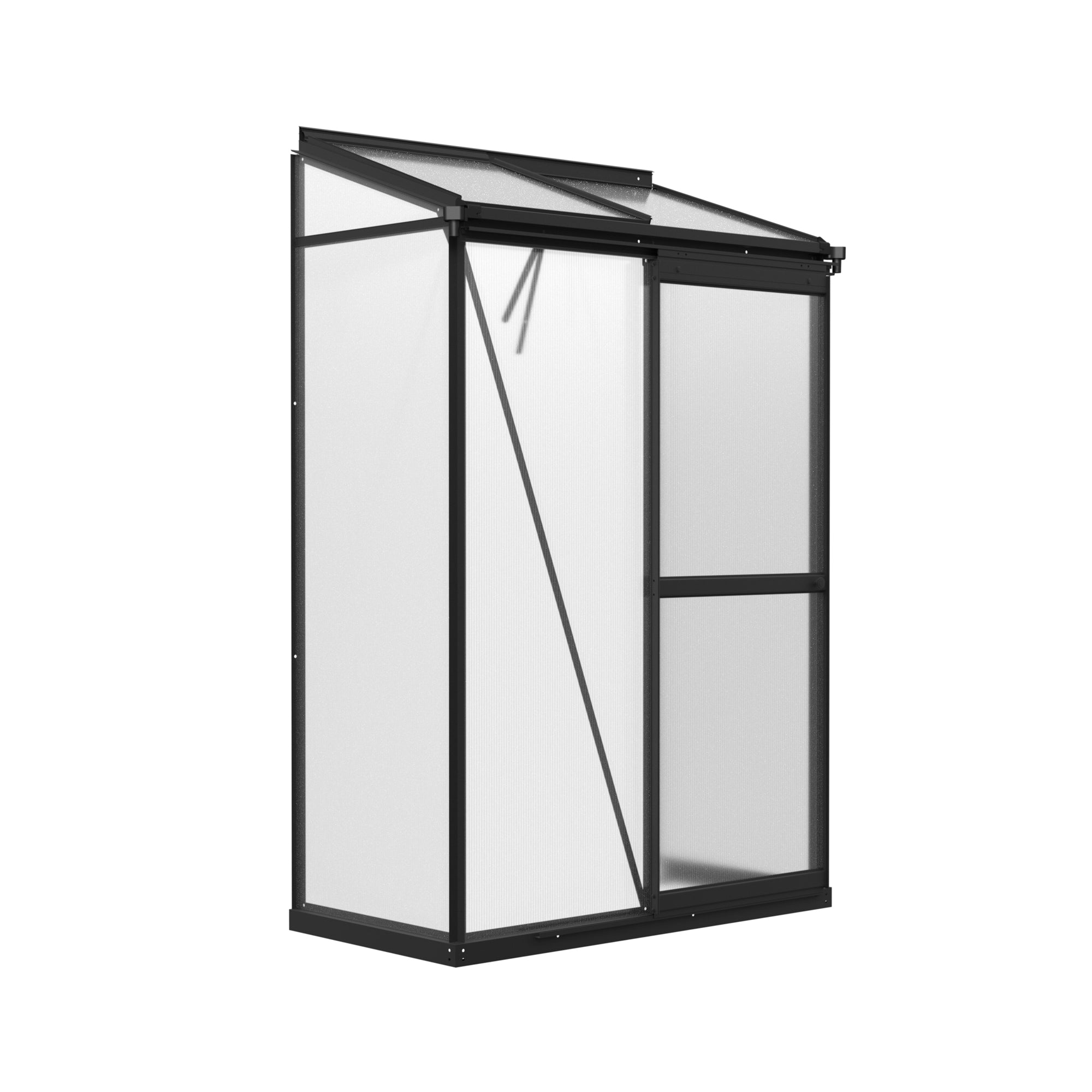 2 x 4 Metal Lean-to Greenhouse with Polycarbonate