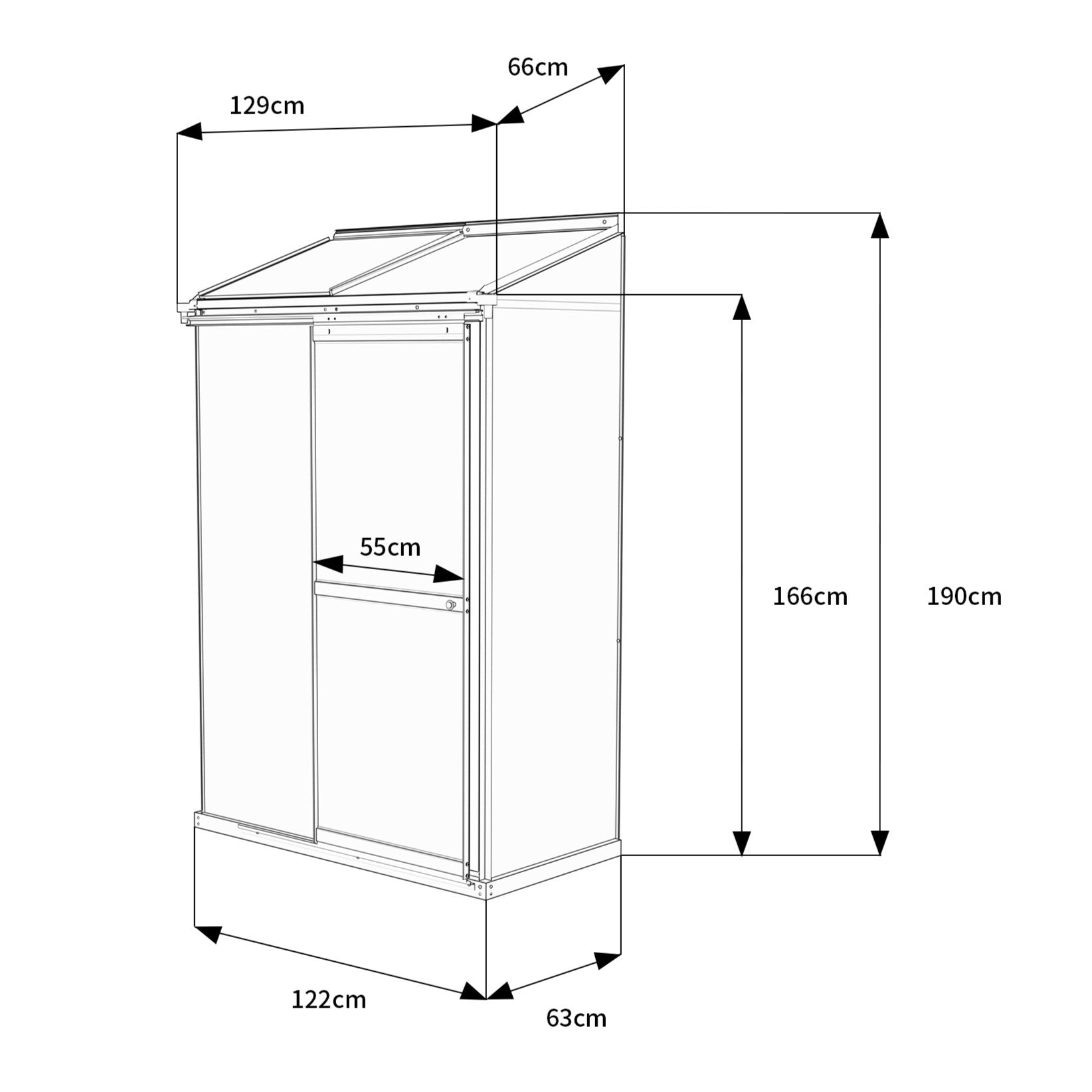 2 x 4 Metal Lean-to Greenhouse with Polycarbonate