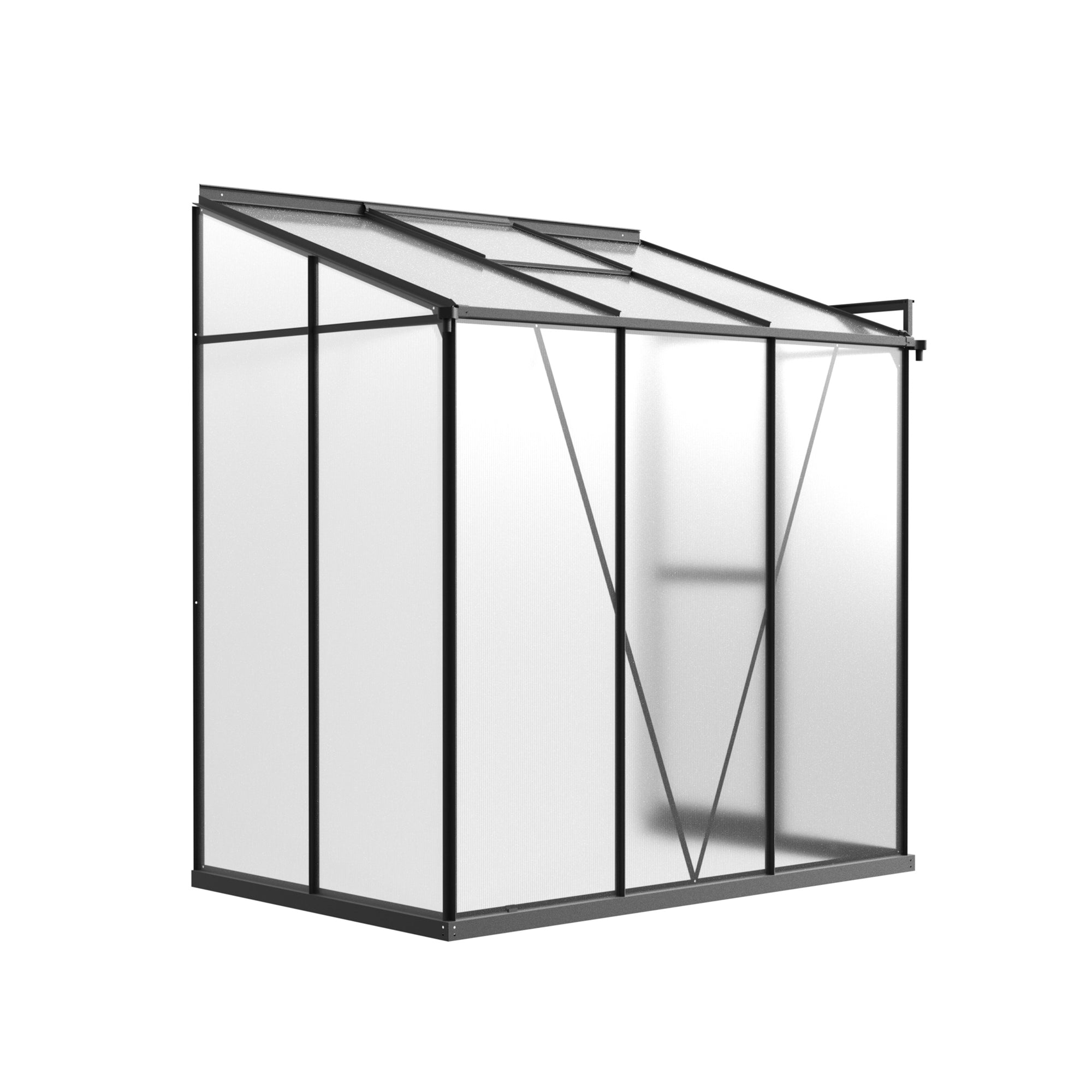 4 x 6 Metal Lean-to Greenhouse with Polycarbonate
