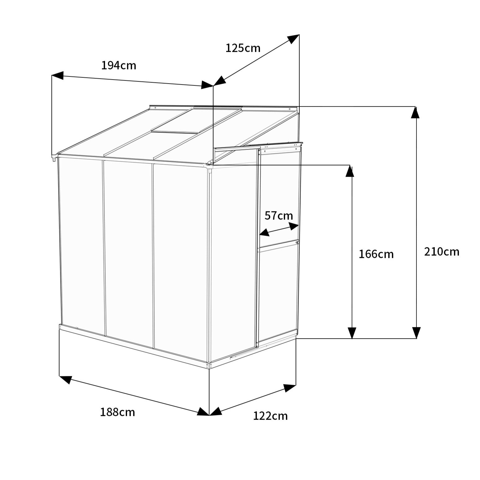 4 x 6 Metal Lean-to Greenhouse with Polycarbonate