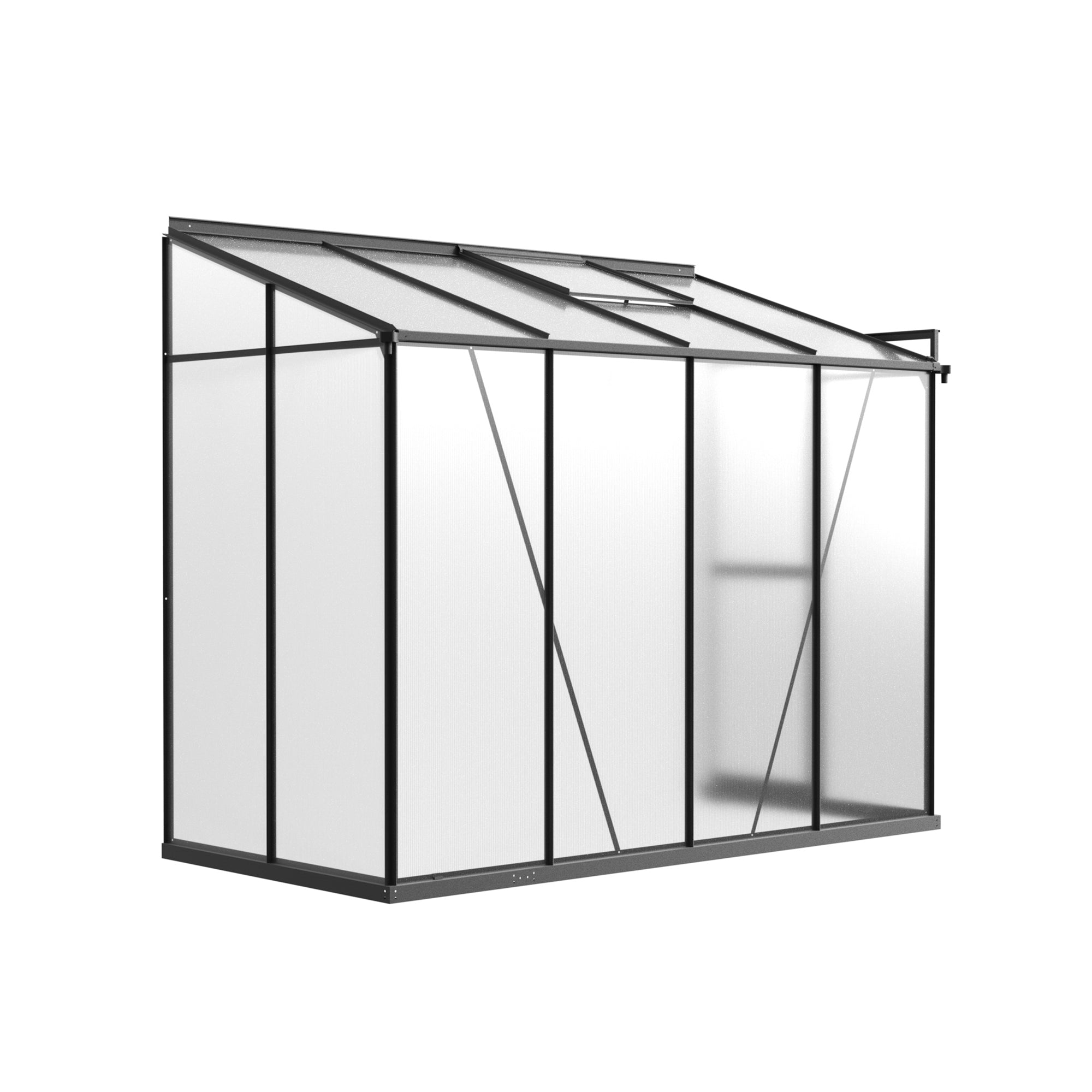 4 x 8 Metal Lean-to Greenhouse with Polycarbonate