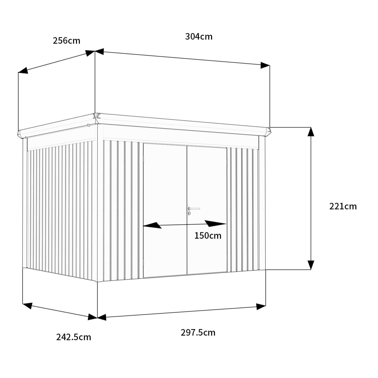 Waltons 10 x 7 Pent Metal Garden Shed