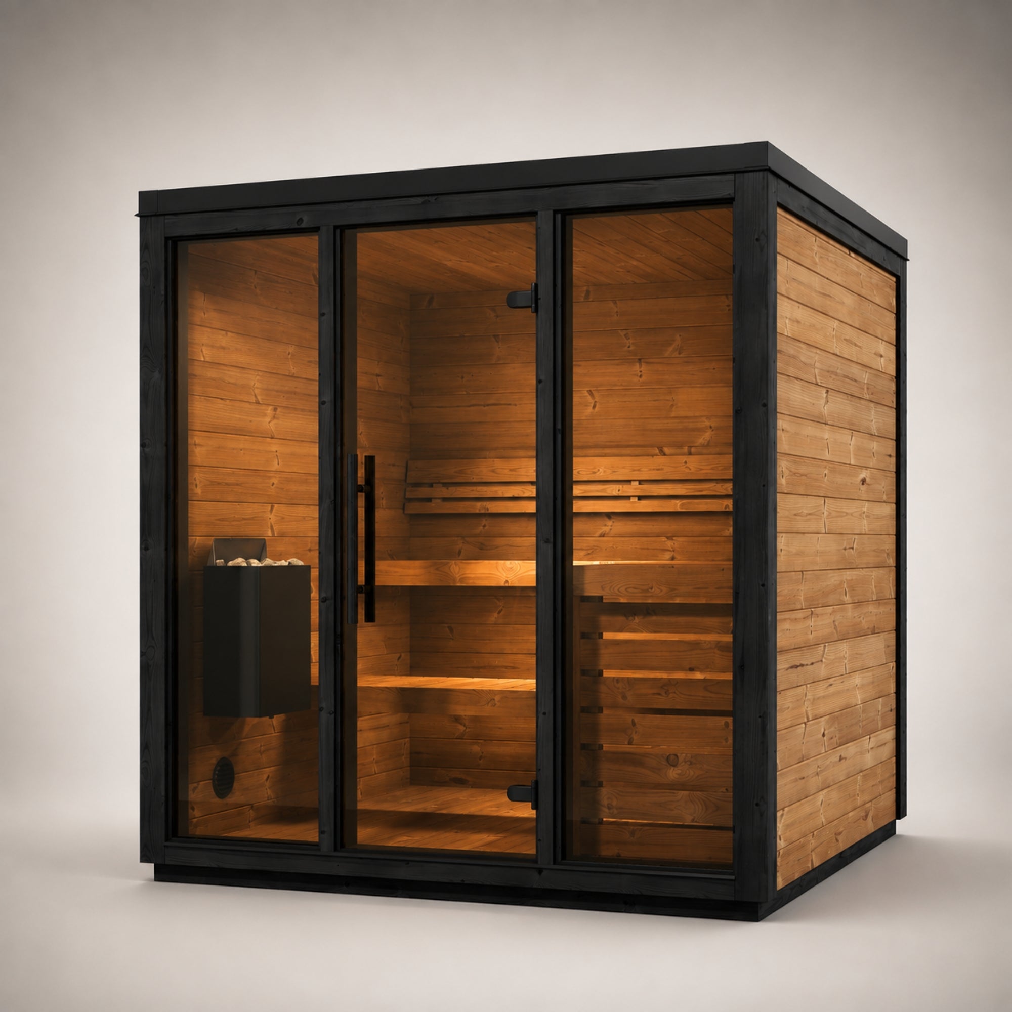 Novi Rose Premium Cube Outdoor Sauna - 5 Person