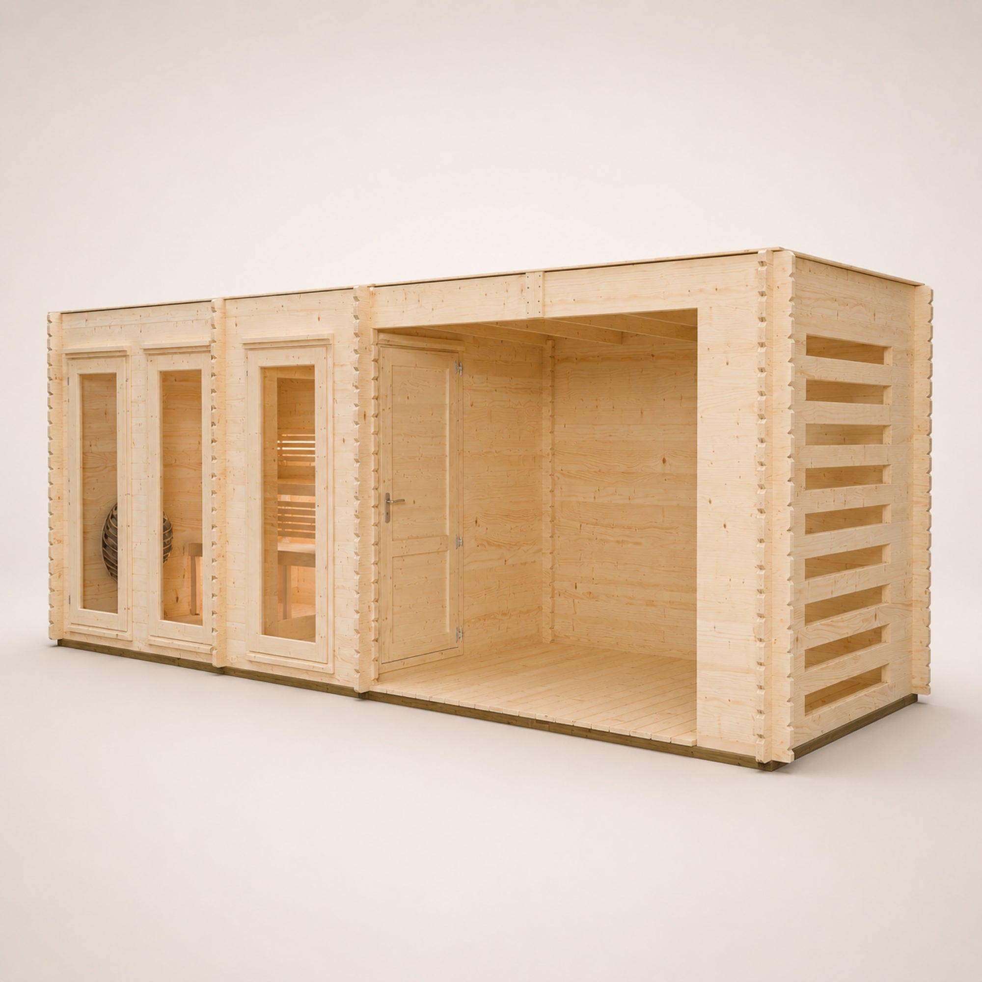 Novi Outdoor Sauna With Changing Room and Large Veranda