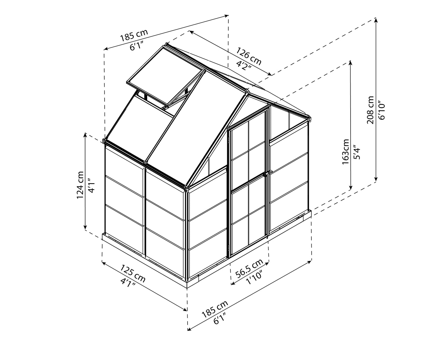 Canopia by Palram 6 x 4 Hybrid Greenhouse Silver