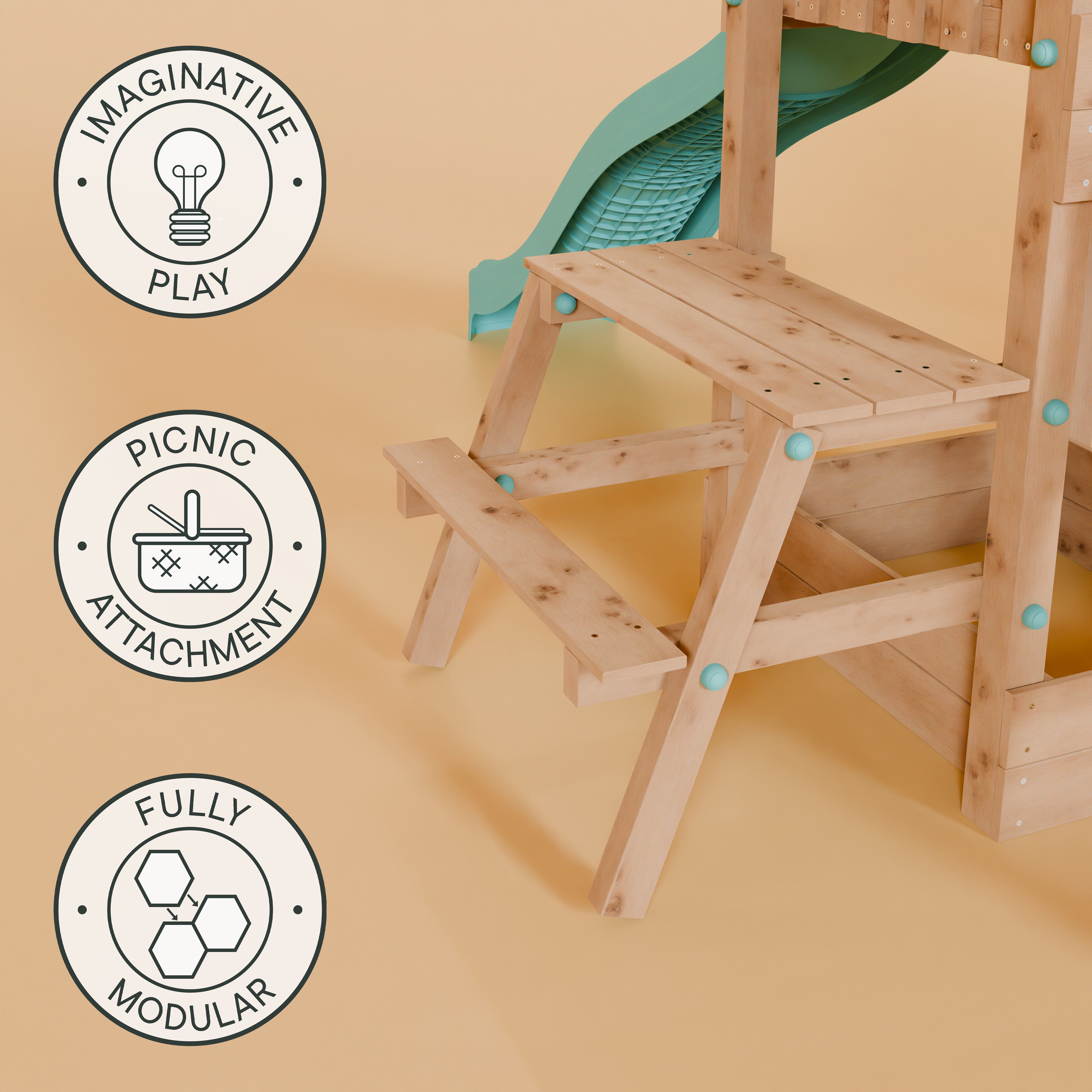 Extended Climbing Frame With Single Swing & Picnic Table - Fernshade Retreat I
