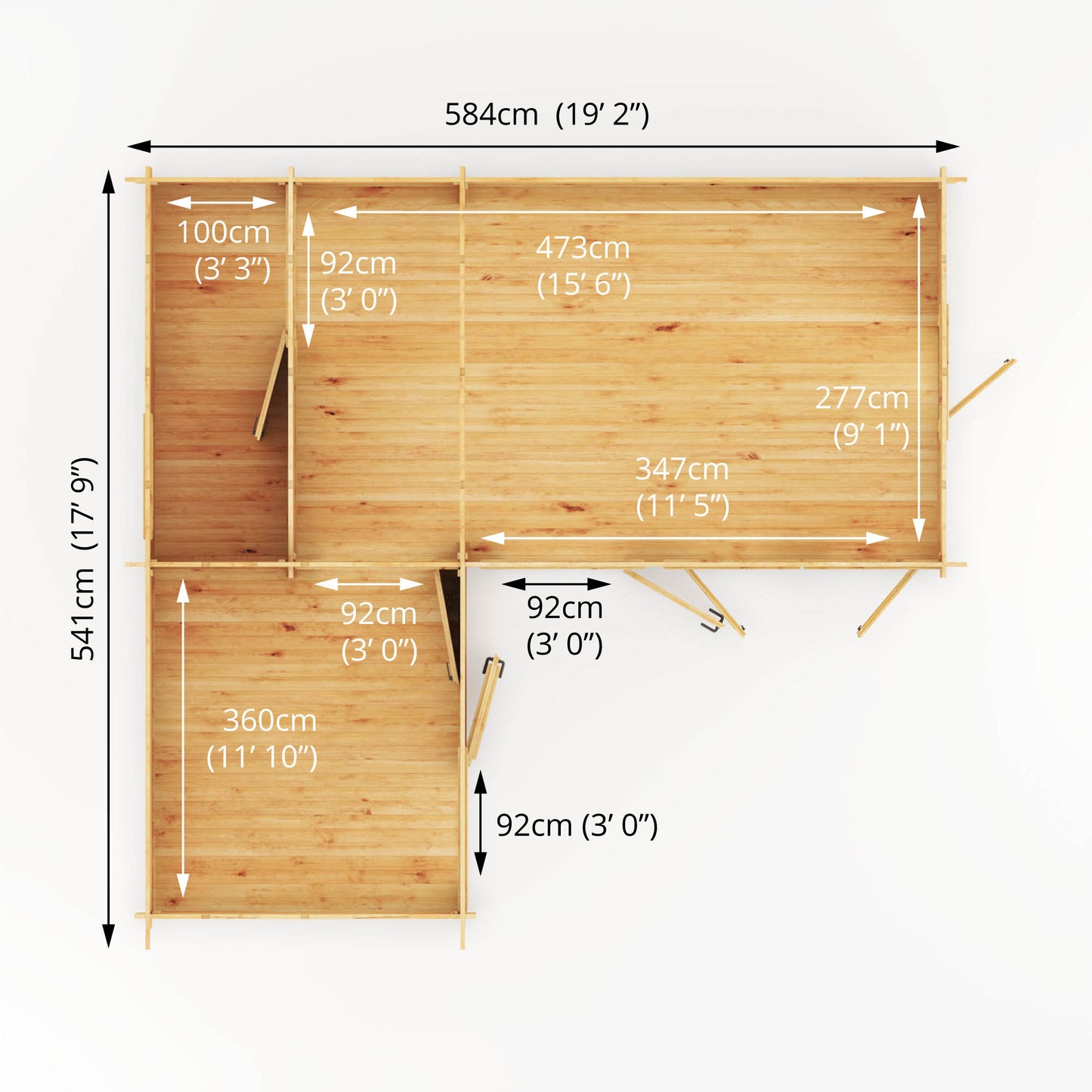 6 x 6m Redwing Premium Log Cabin