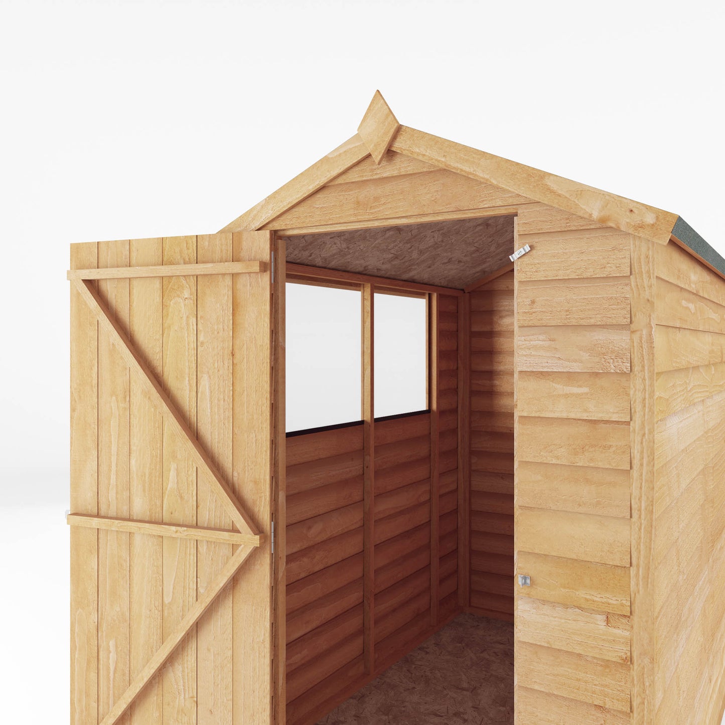 6 x 4 Overlap Single Door Apex Wooden Shed