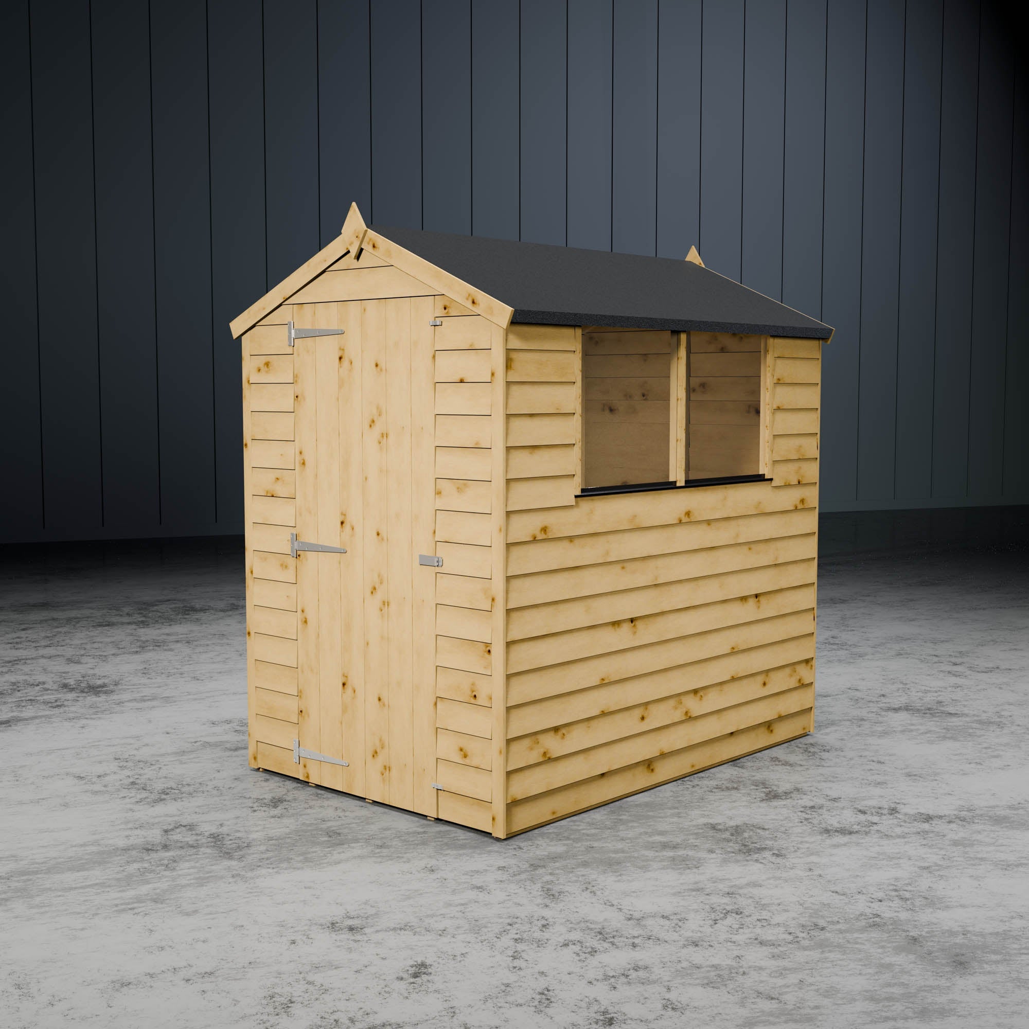 Wooden apex windowed shed