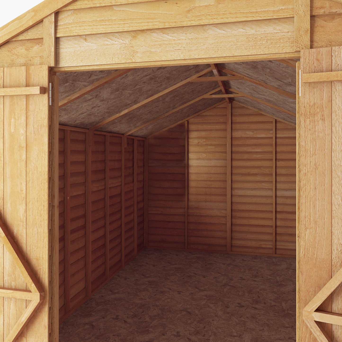 12 x 8 Overlap Double Door Apex Windowless Wooden Shed