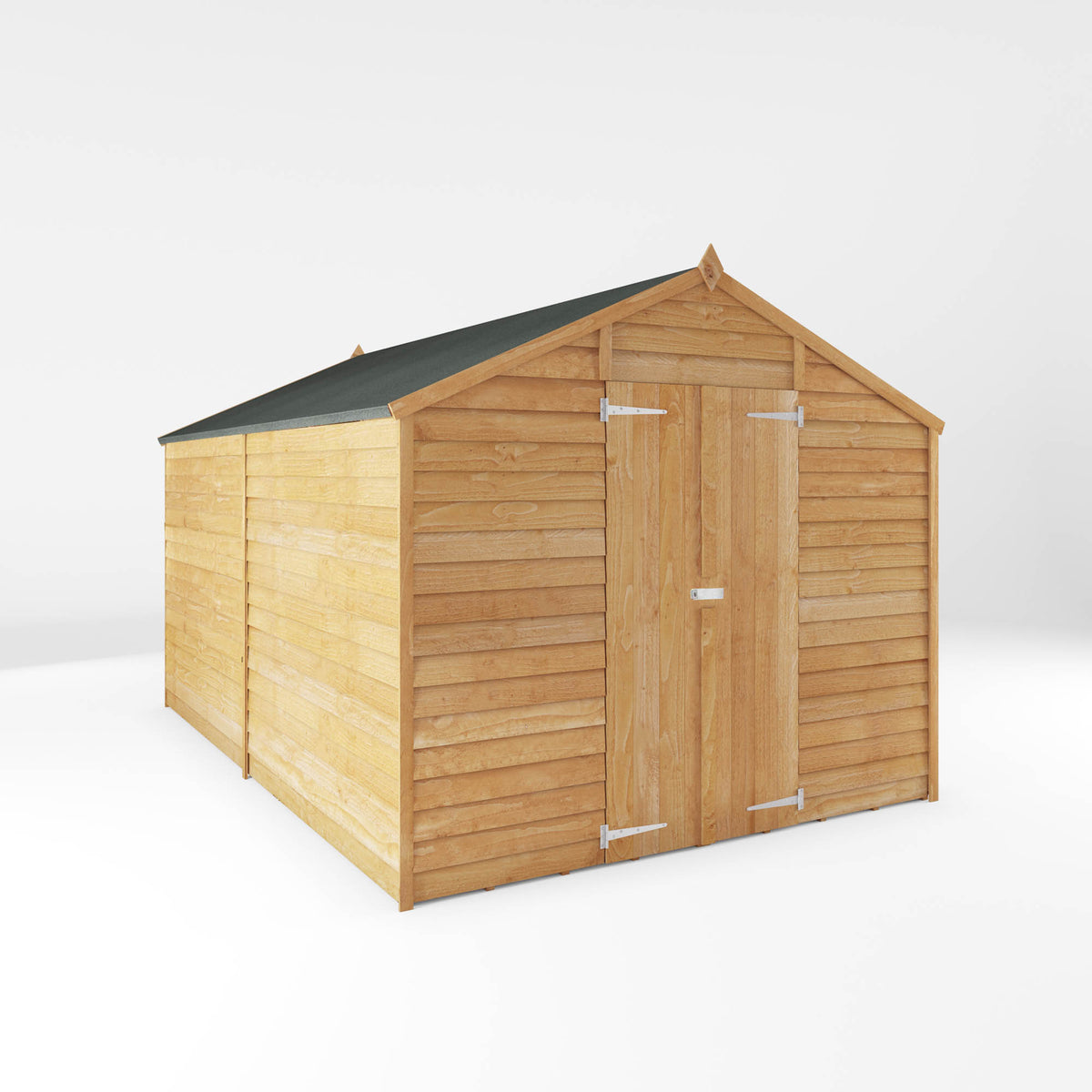 Refurbished 12 x 8 Overlap Double Door Apex Windowless Wooden Shed