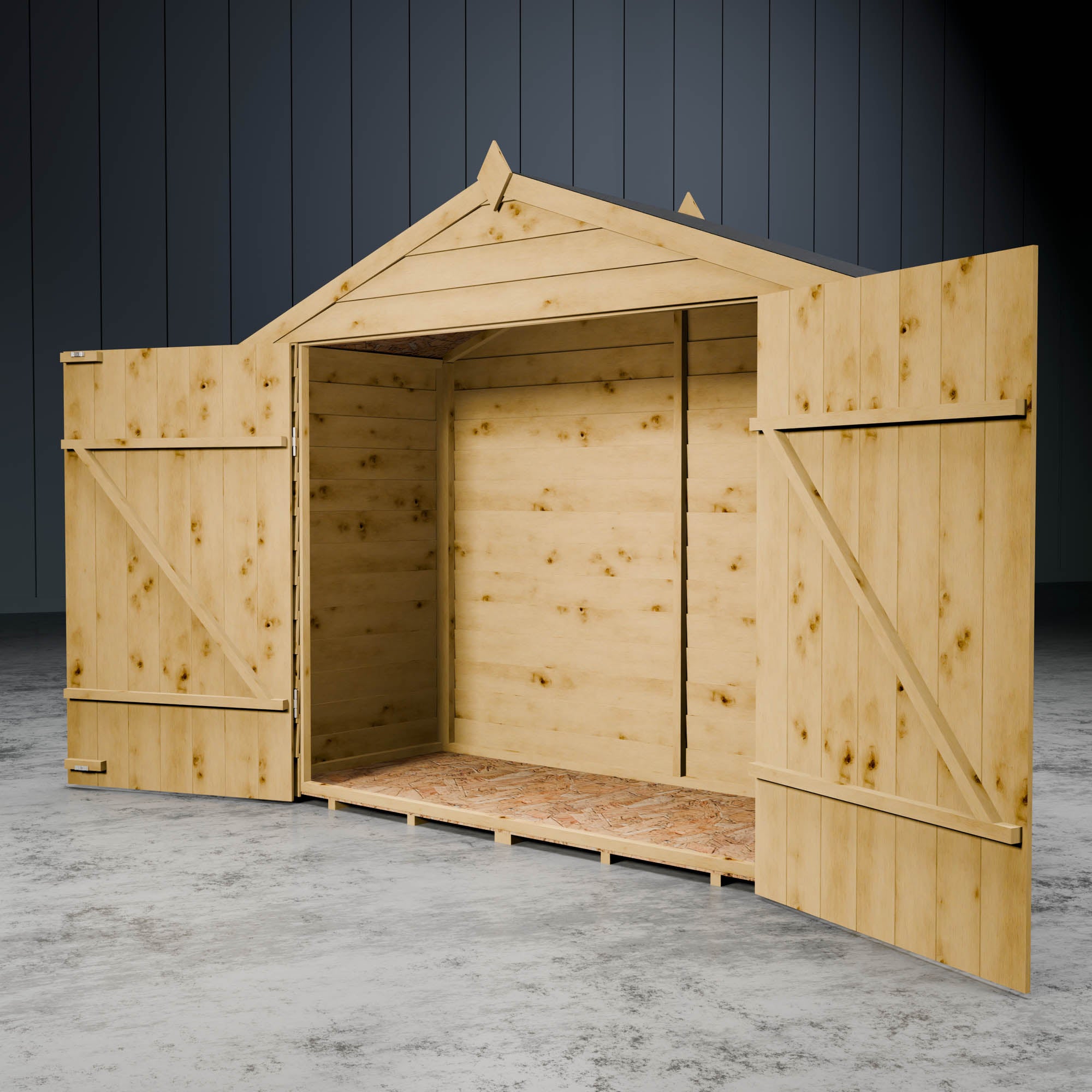 7 x 3 Value Overlap Double Door Apex Wooden Bike Shed