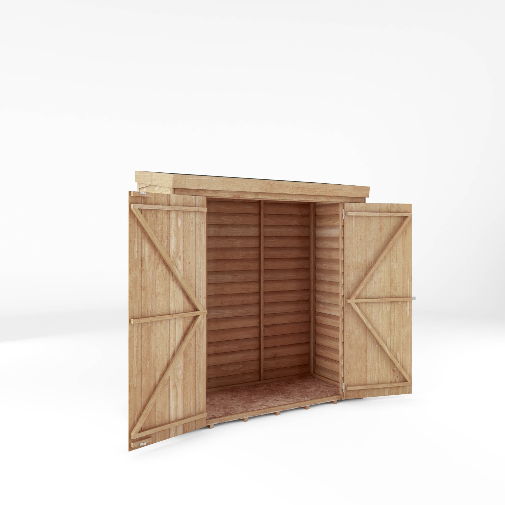 6 x 2'6 Value Overlap Double Door Pent Storage Shed