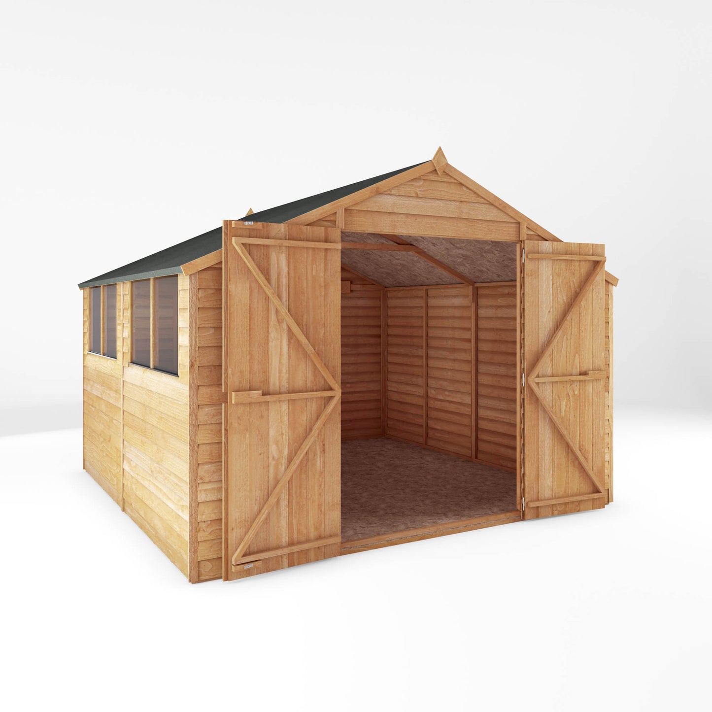 10 x 10 Overlap Double Door Apex Garden Shed