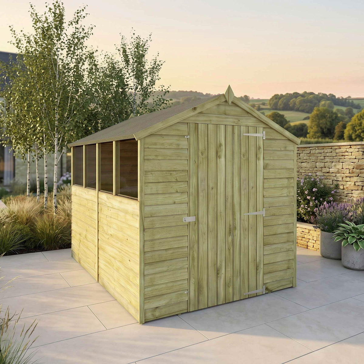 Value Overlap Single Door Apex Shed