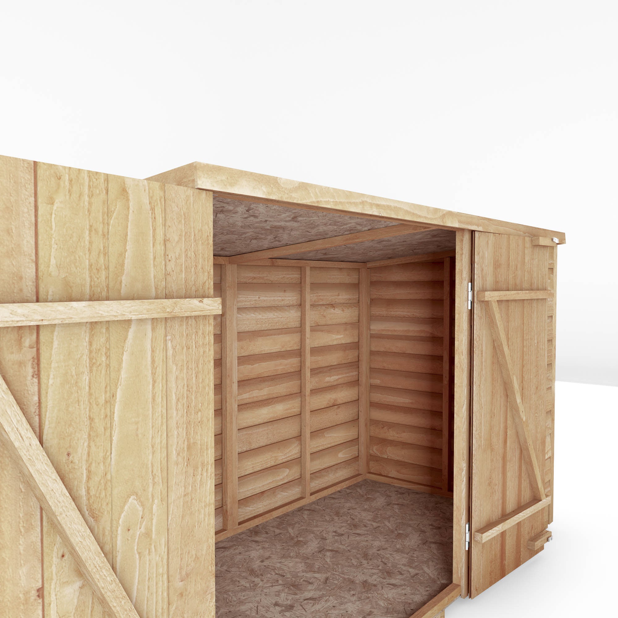 3 x 6 Value Overlap Double Door Pent Bike Shed