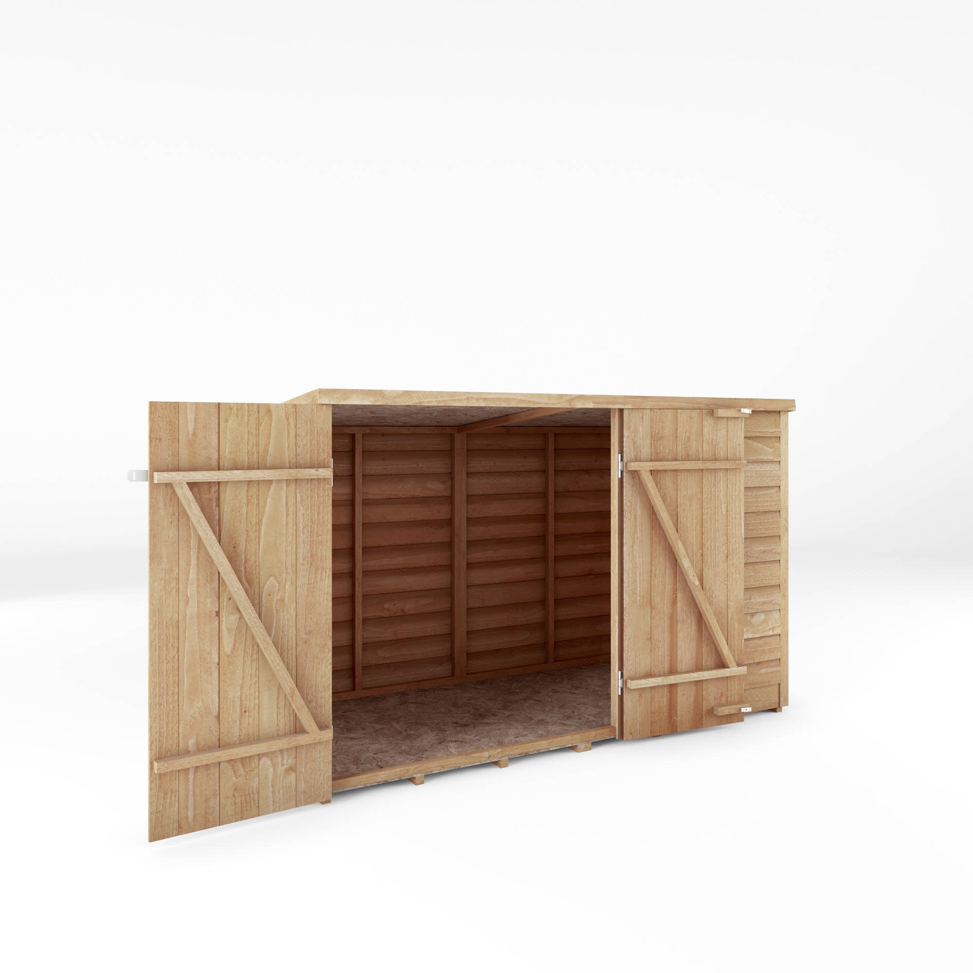 3 x 6 Value Overlap Double Door Pent Bike Shed