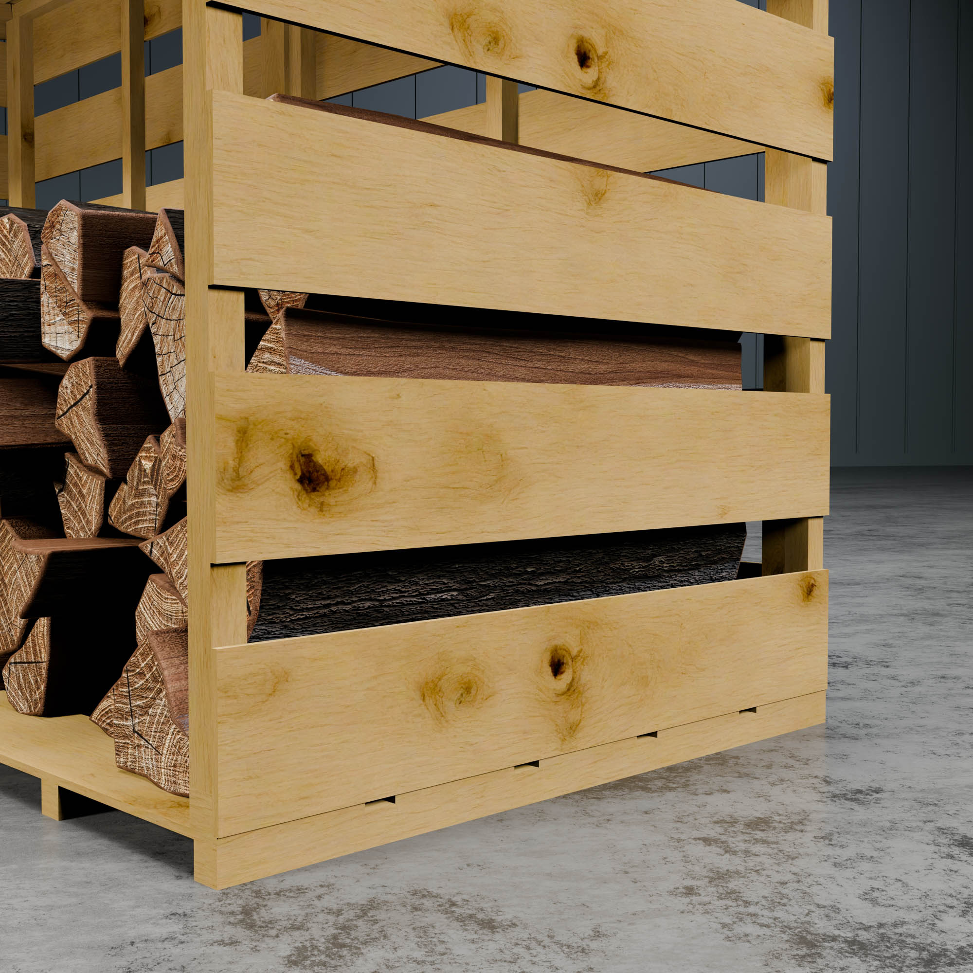 Pressure Treated Double Log Store