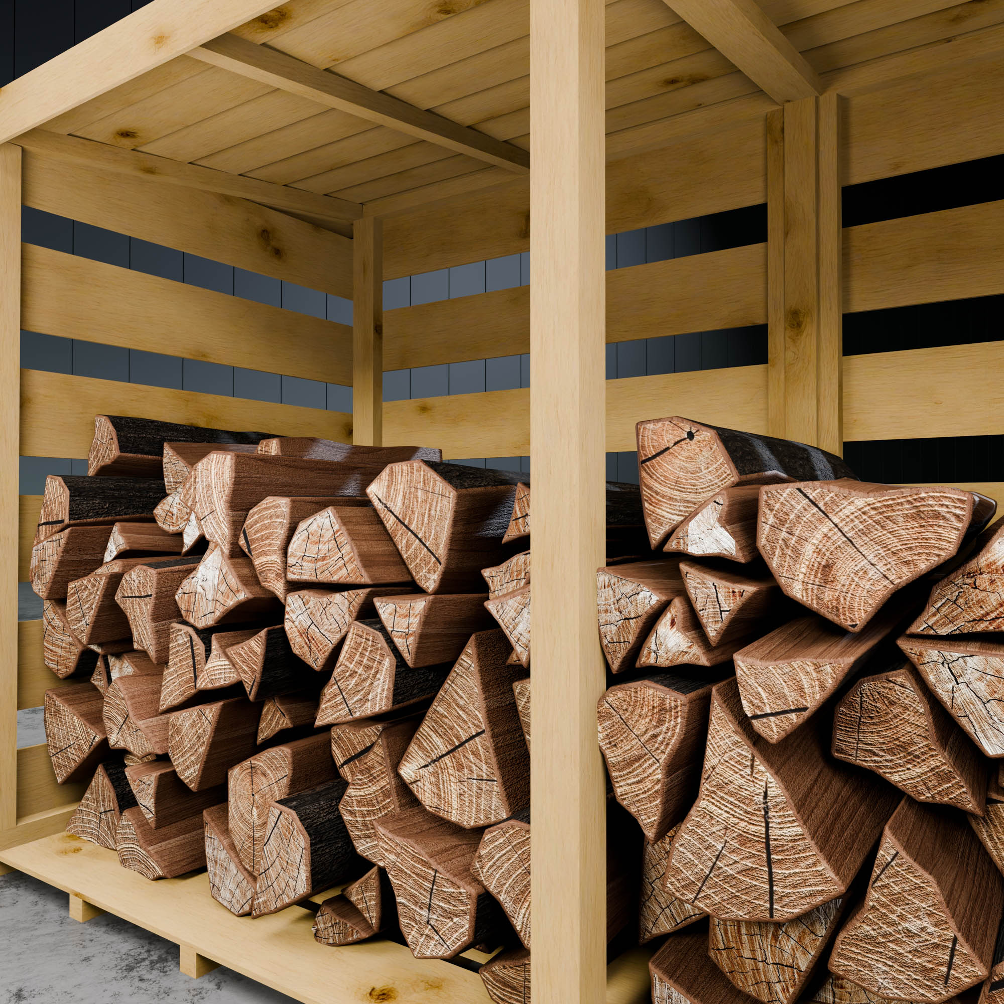 Pressure Treated Double Log Store