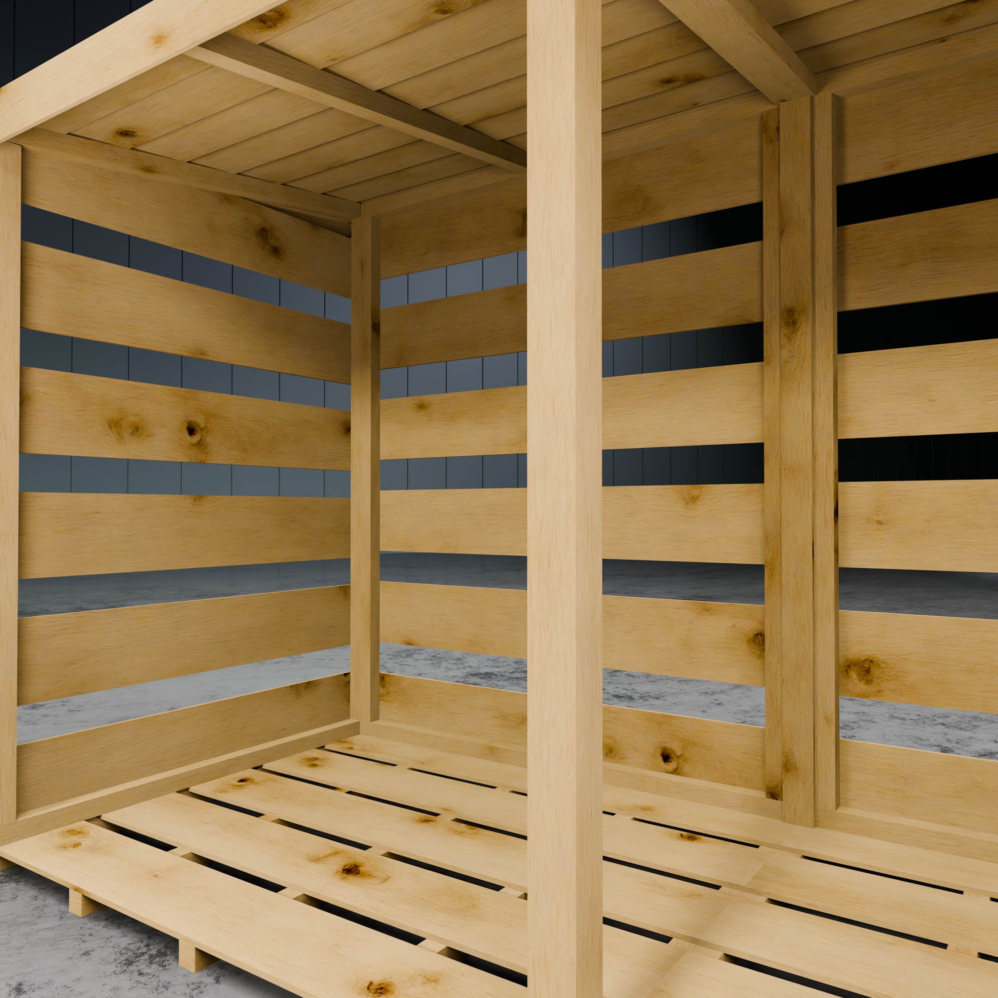 Pressure Treated Double Log Store