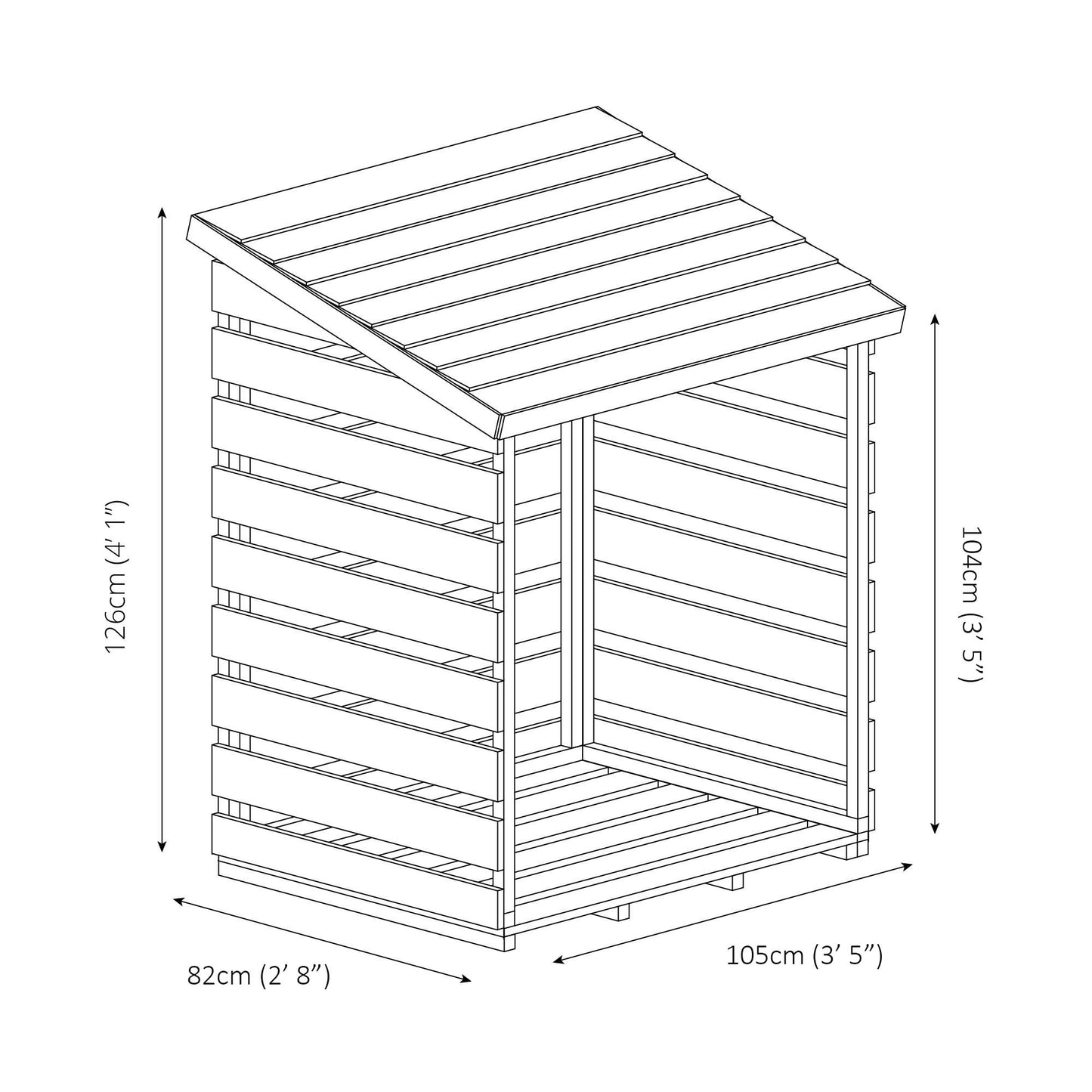 3 x 3 Pressure Treated Single Log Store