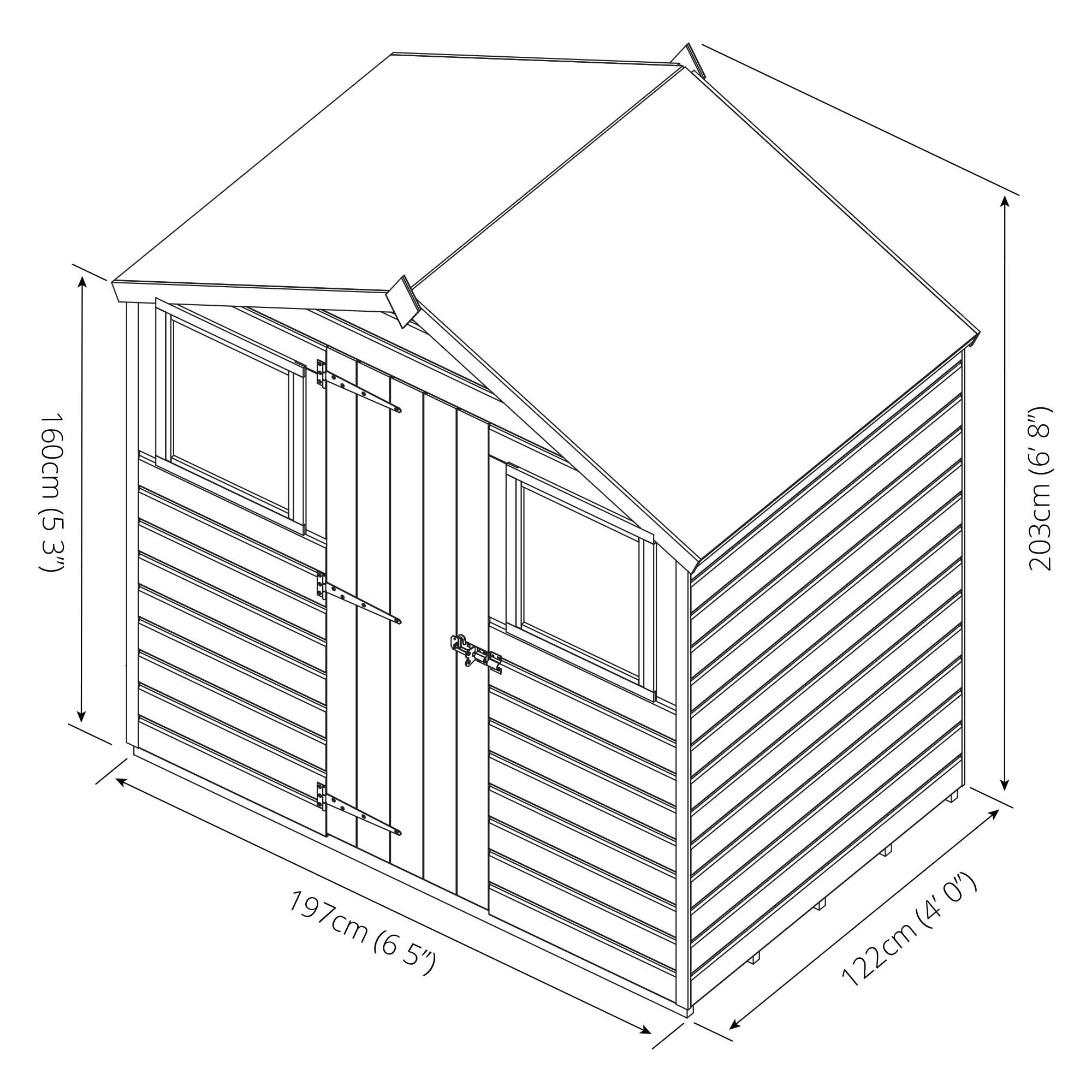 4 x 6 Shiplap Apex Garden Storage Shed