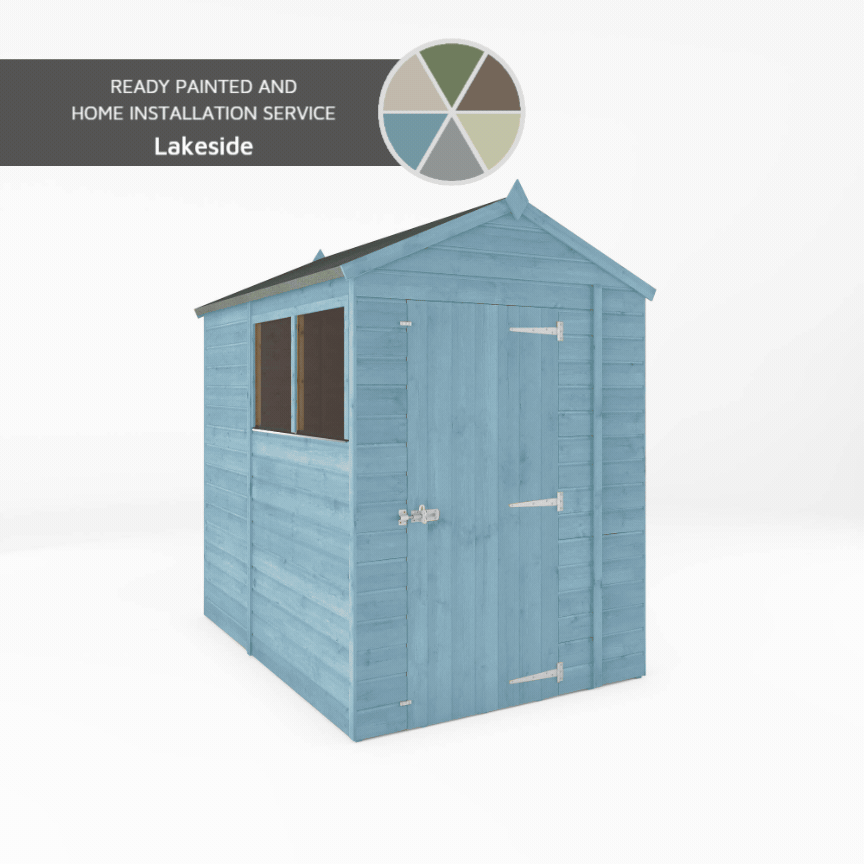 A gif of a shed painted in a variety of colours