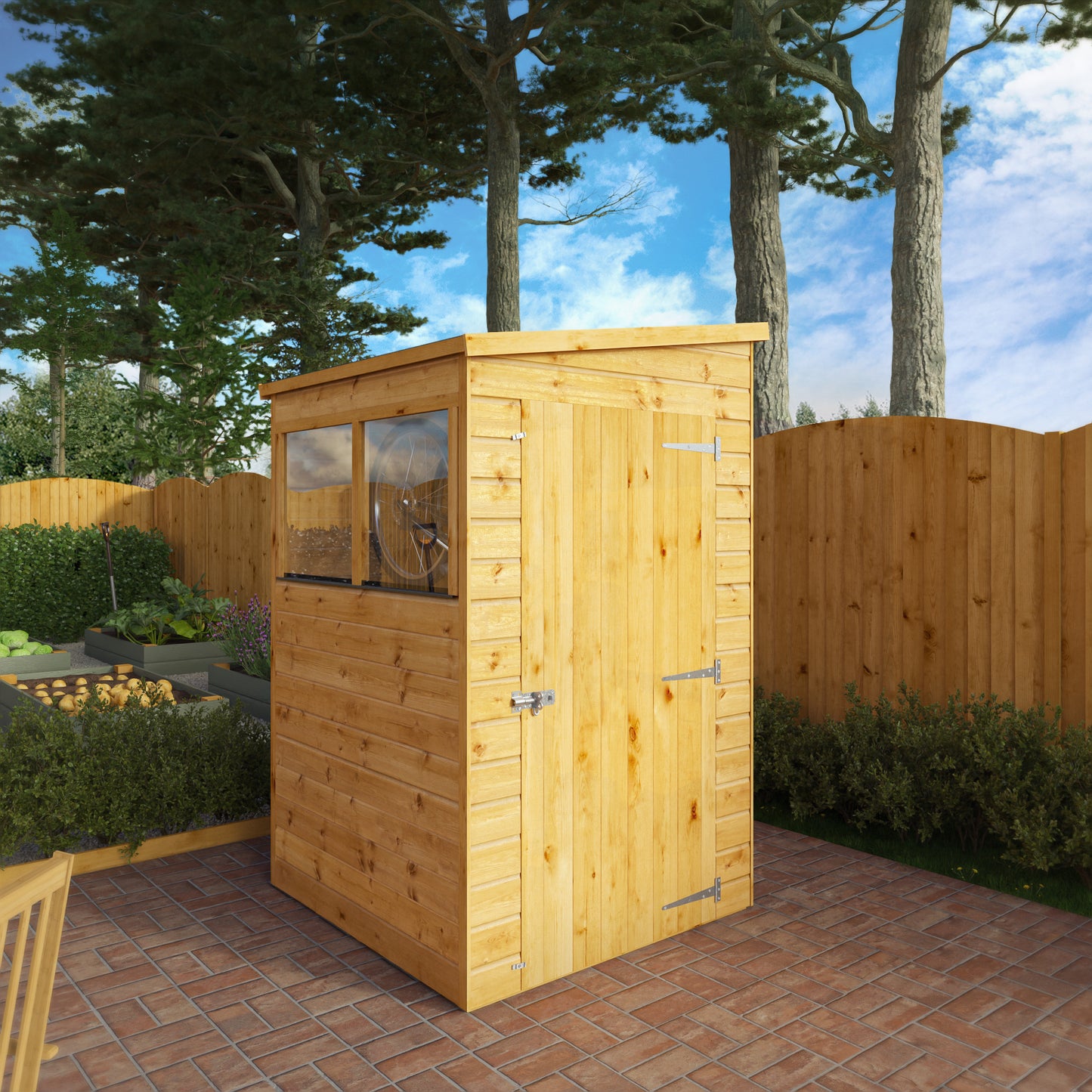 4 x 4 Modular Shiplap Pent Wooden Shed